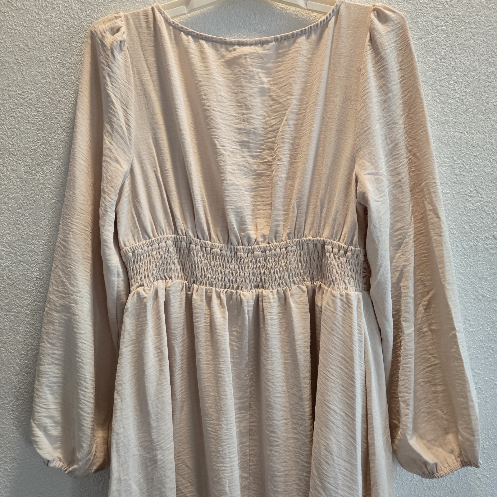 Cupshe Medium Cream Ivory Neutral Maxi Long-Sleeve Crochet Dress Bridal Boho