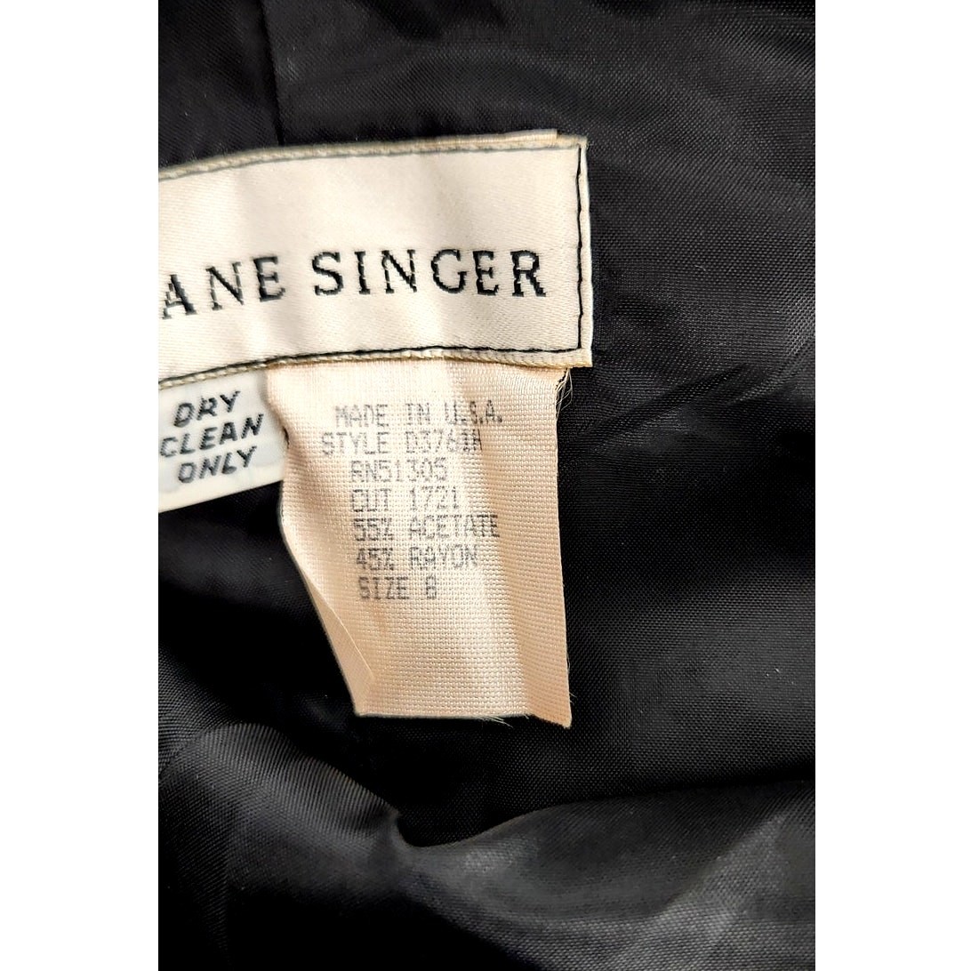 Vintage Jane Singer Black Flapper Dress, Size 8 Made In USA Dance/Gala/Whimsical