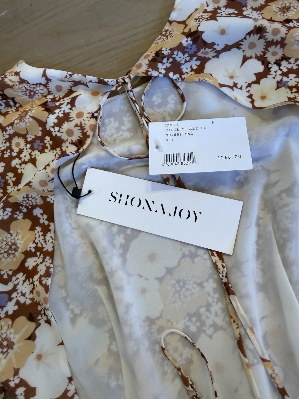 Shona Joy Circle Sleeve Backless Mini Dress Floral Size 4 NEW! $260.00