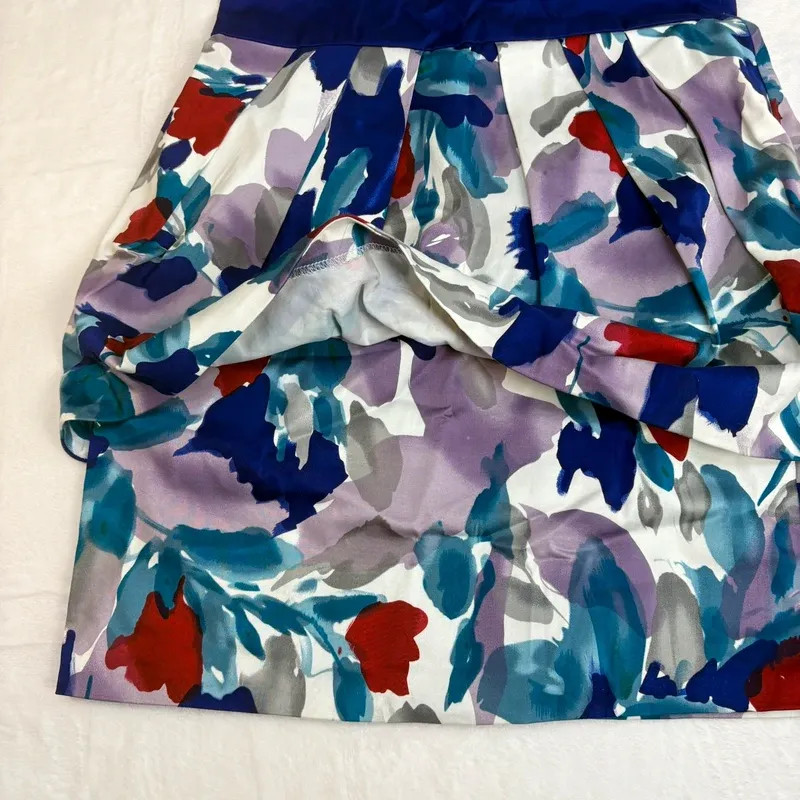 New Look Strapless Floral Mini Dress UK 12 Bandeau Party Summer