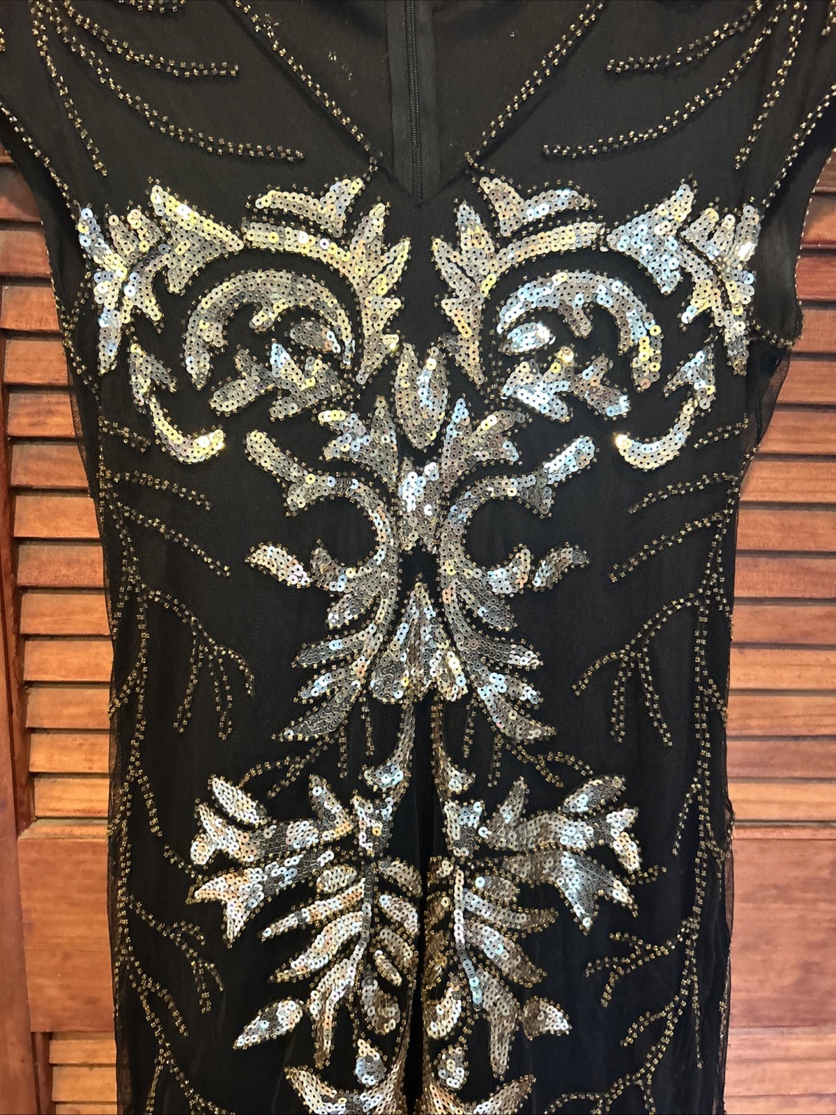PrettyGuide Women ‘s 1920s Formal Evening Prom Dress Gold Small Women ‘s Dress