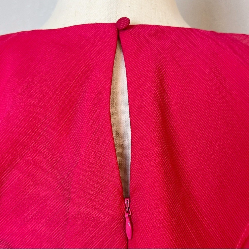 PHASE EIGHT Women’s Size 2 Raspberry Pink Sage Pleated Ruffle A-Line Mini Dress