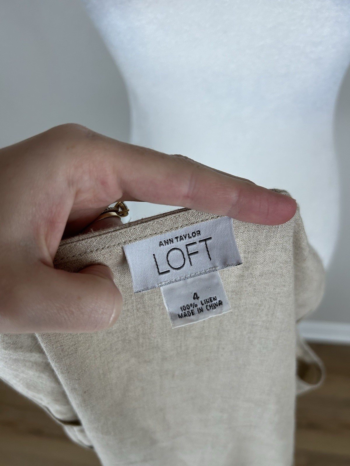 Linen Beige Brown Maxi Dress 4 Cottage Peasant Quiet Luxury Prairie Vintage