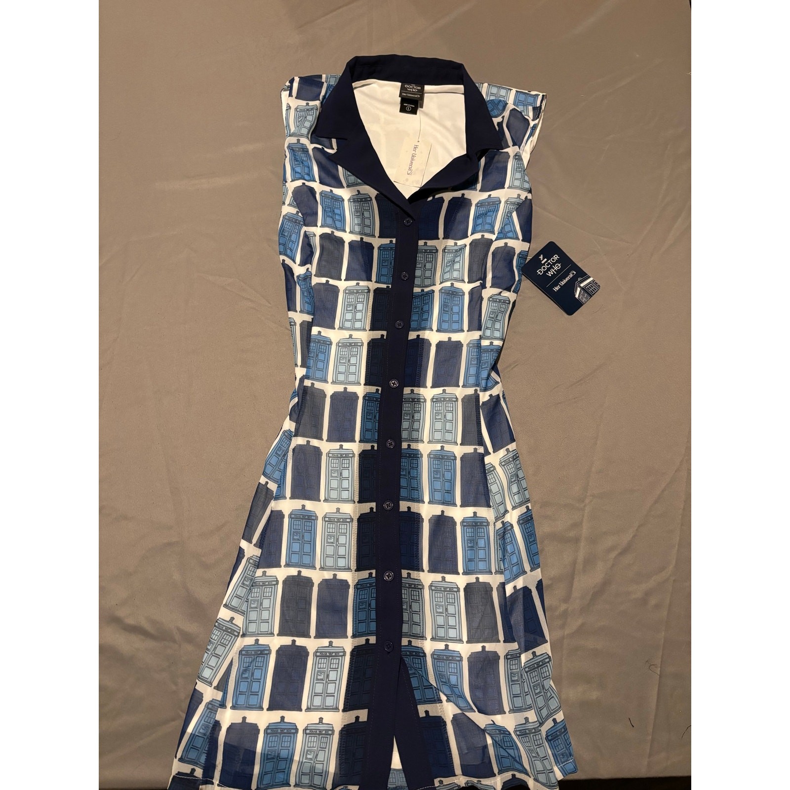 NWT Doctor Who Her Universe TARDIS Dress Navy Blue Size Women’s Size L