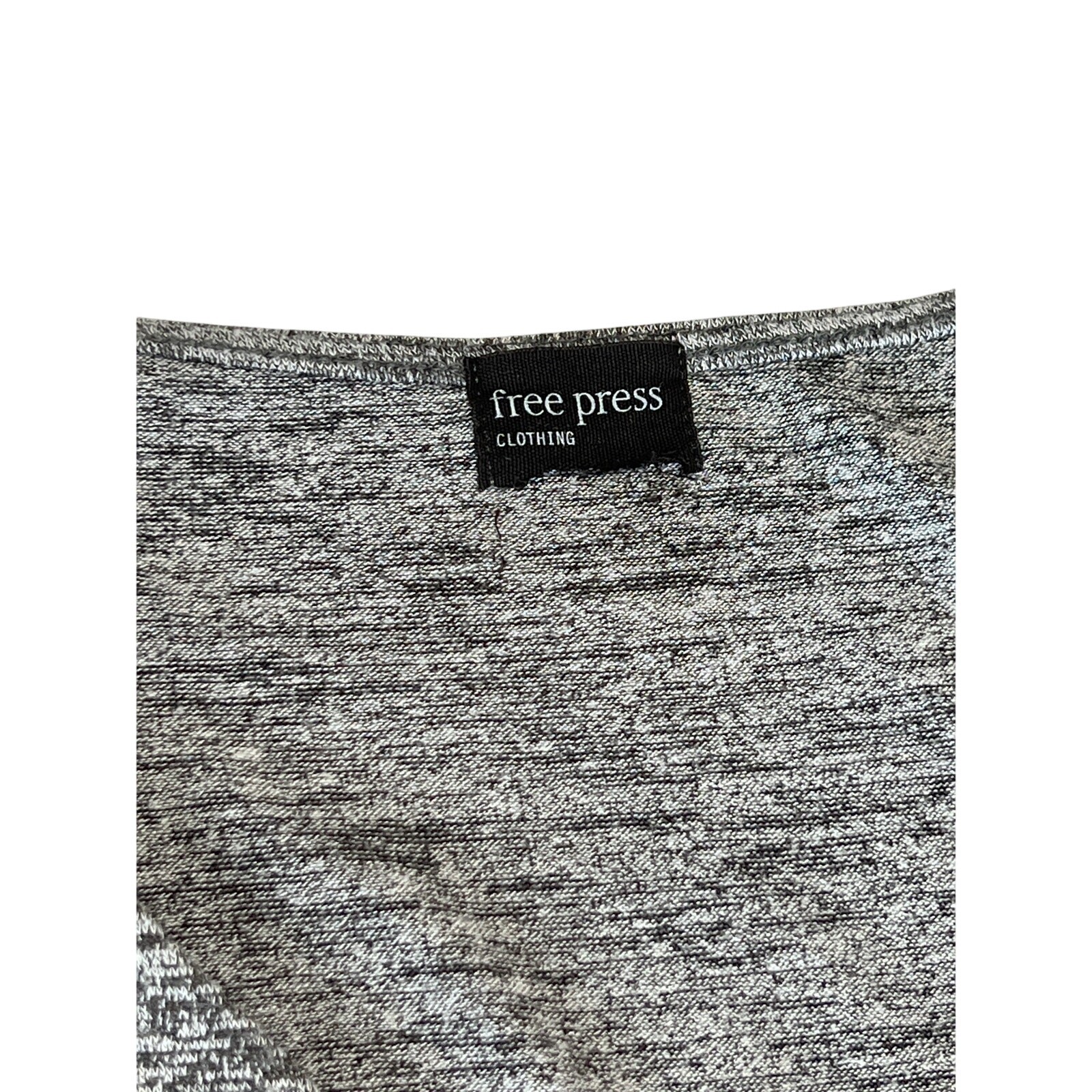 Free Press Heathered Gray Stretch Ruched V-Neck Dress Women’s Size L Easy Travel
