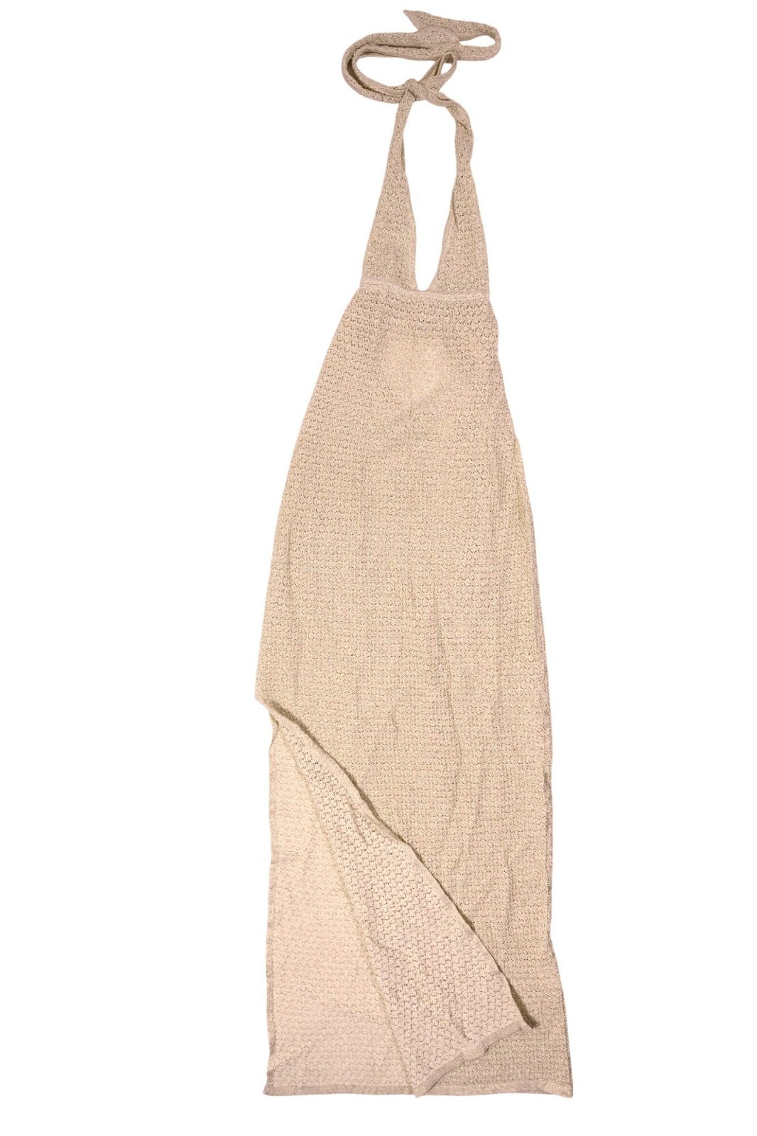 MONDAY Swimwear Catania Dress in Champagne Lurex Lace Crochet
