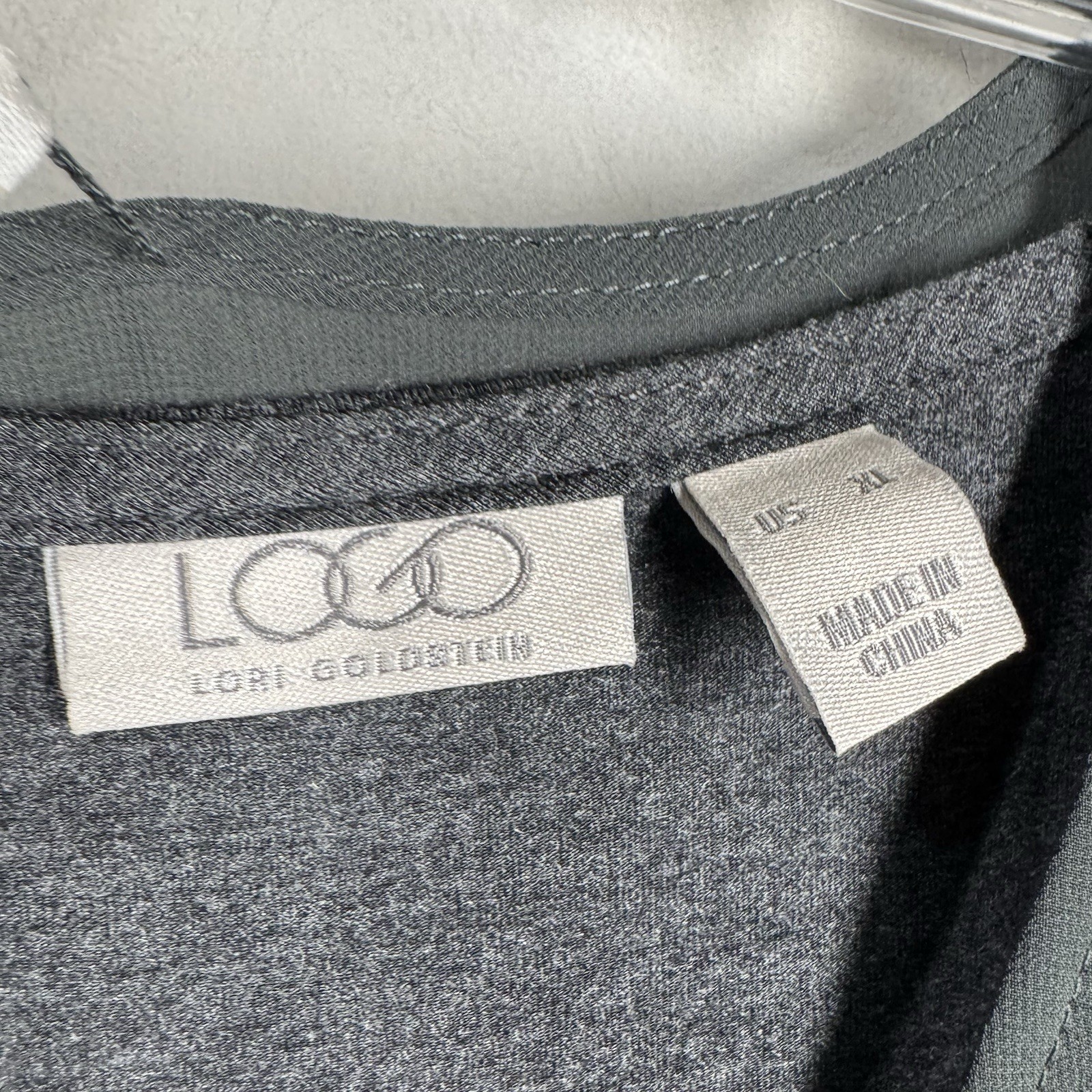 Logo Lori Goldstein Green Gray Layered Chiffon Jersey Stretch Maxi Dress Sz XL