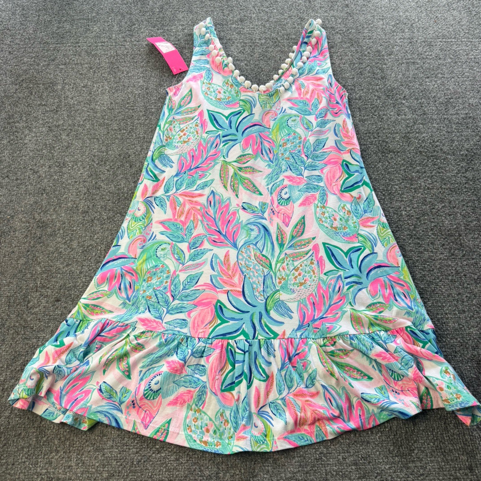 NWT Lilly Pulitzer Camilla Swing Dress Toucan Do It Better XXS Ruffle Pom Pom