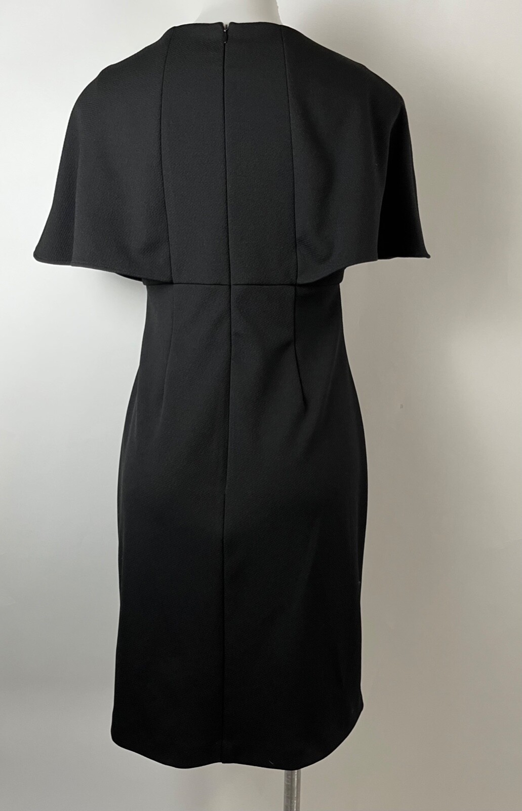 Trina Turk Black Flutter Cape Style Sheath Dress 8 NEW