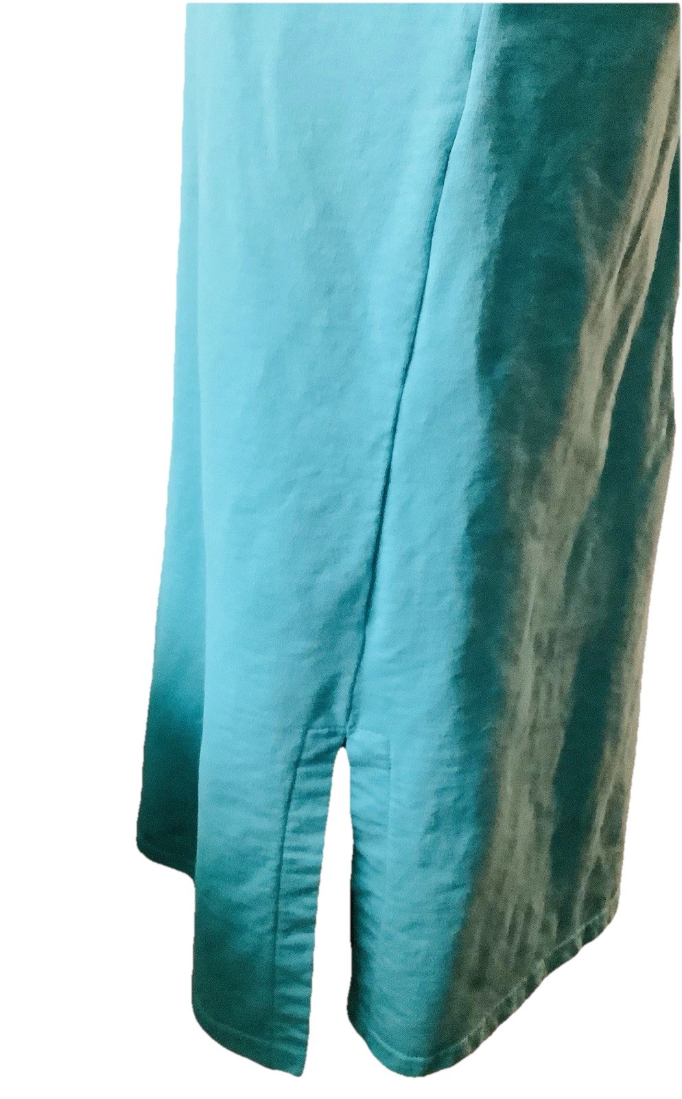 CYPRESS TSHIRT Dress (S) Long, Slits, 3/4 Sleeve Turquoise, Pockets Cozy Comfy