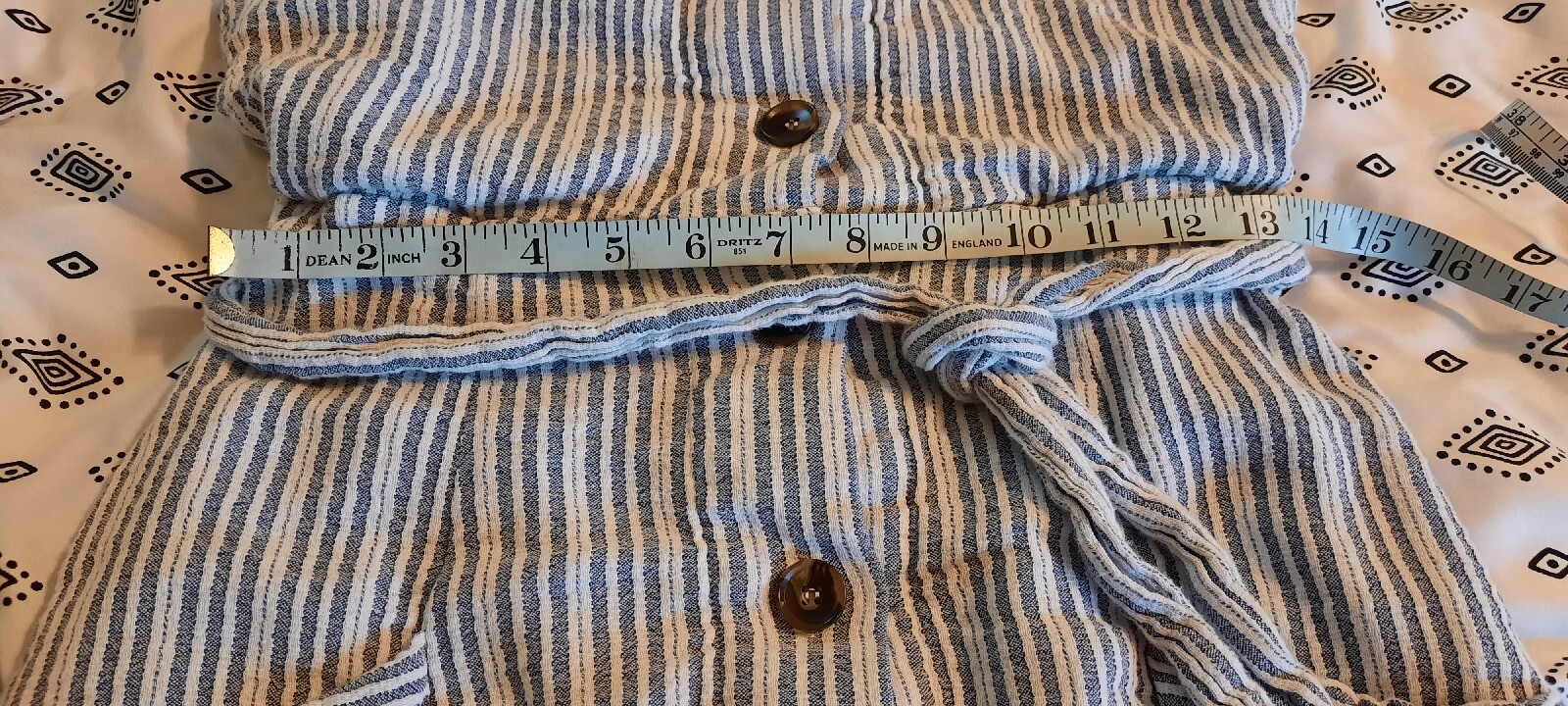 Lost + Wander Womens Full Button Front Midi Dress Size M Pinstripe Pockets