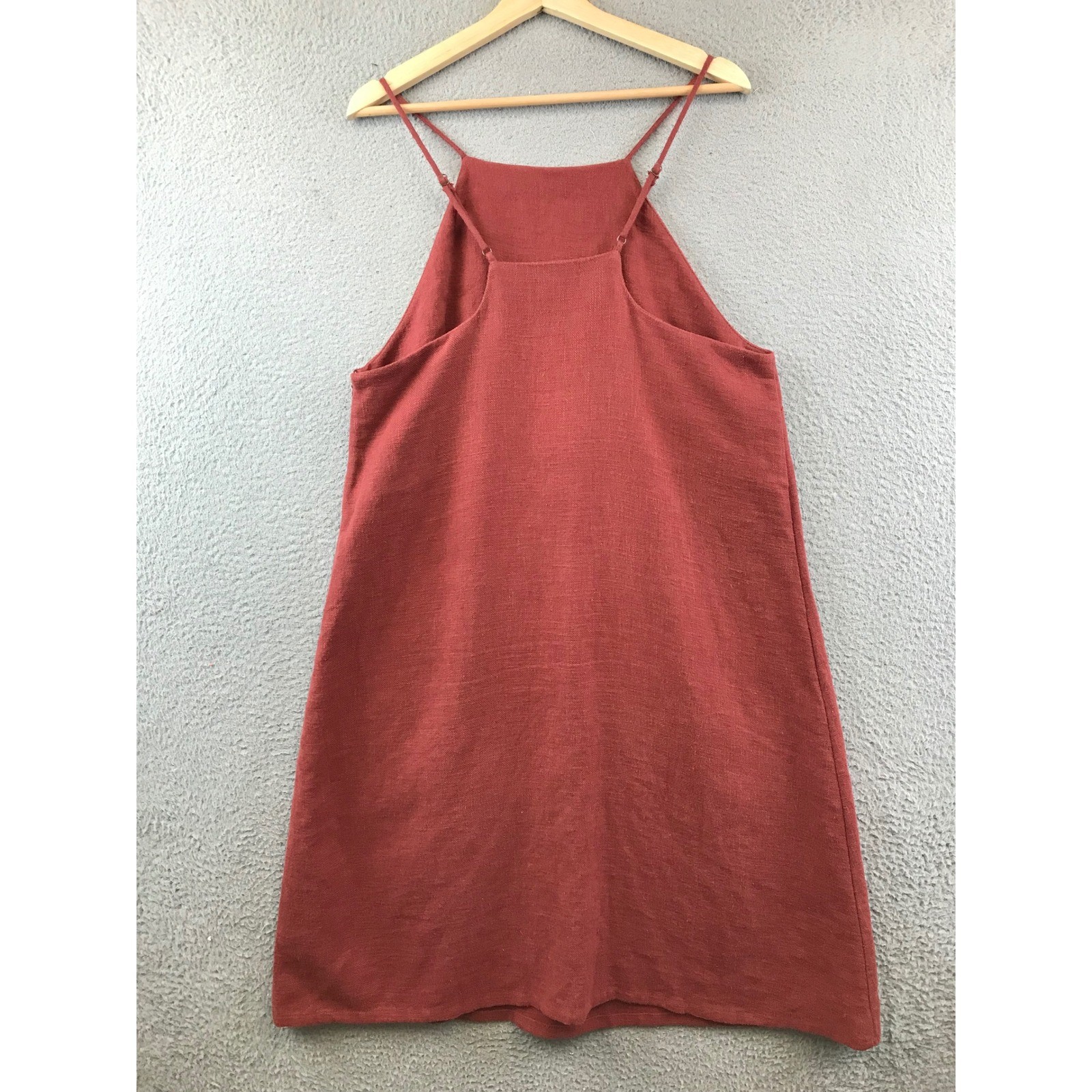 Mod Ref Women’s Sleeveless Mini Dress Casual Rust Red Size M