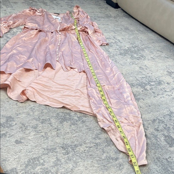 NWT Magda Butrym Tarragona Dress Ruffled Silk Satin Button Front Sz 36