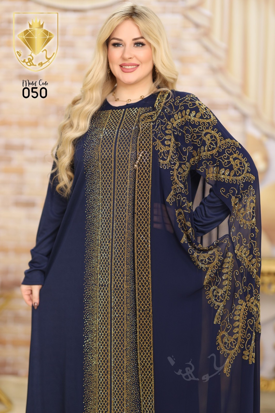 Luxury 2 Piece Chiffon Abaya Robe Set Women Modest Maxi Dress with Polyester In