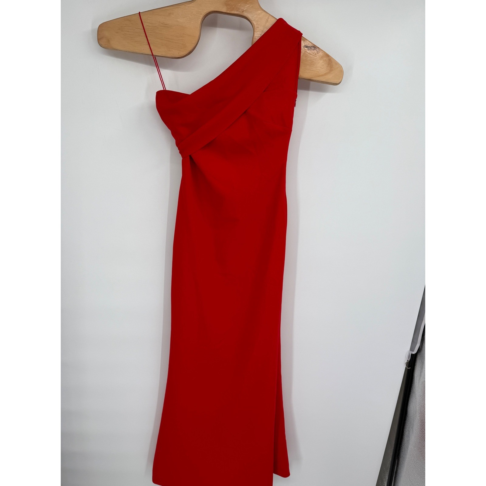 Likely Women’s One Shoulder Driggs Sheath Dress Gown Scarlet Red Size 4