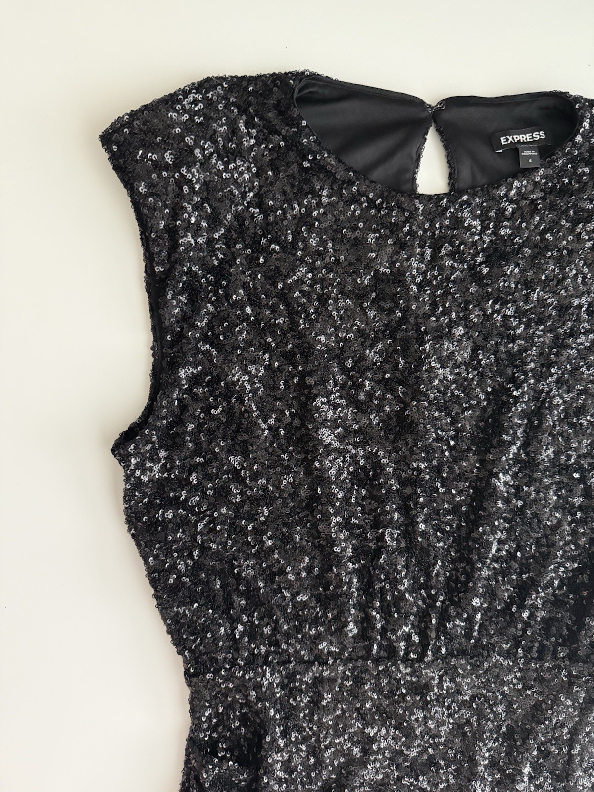 Express Black Sequin Party Dress Womens Small Glam Formal Gala Date Night Event