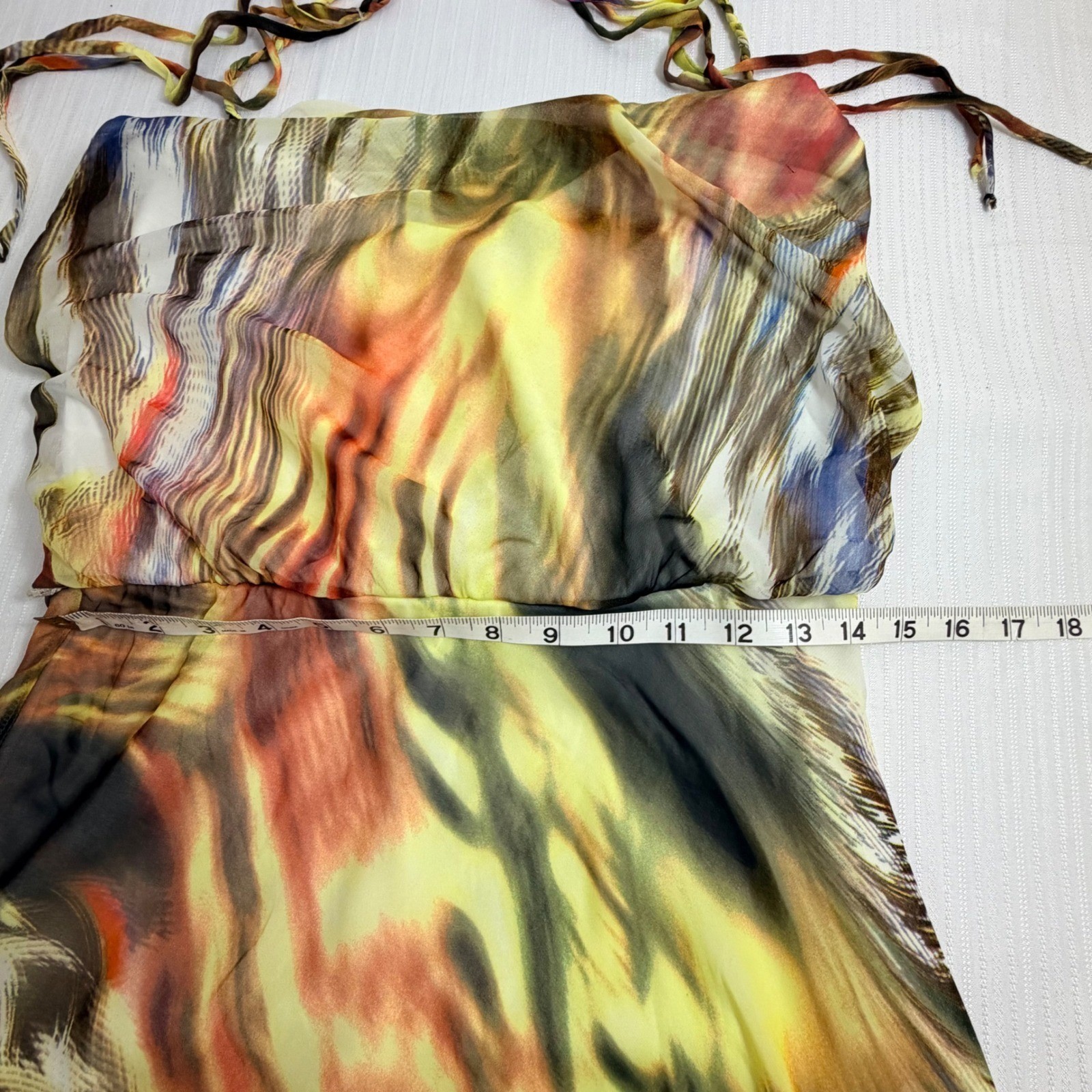 Y2K Speechless Halter Dress Large Handkerchief Hem Boho Tropical Vacation
