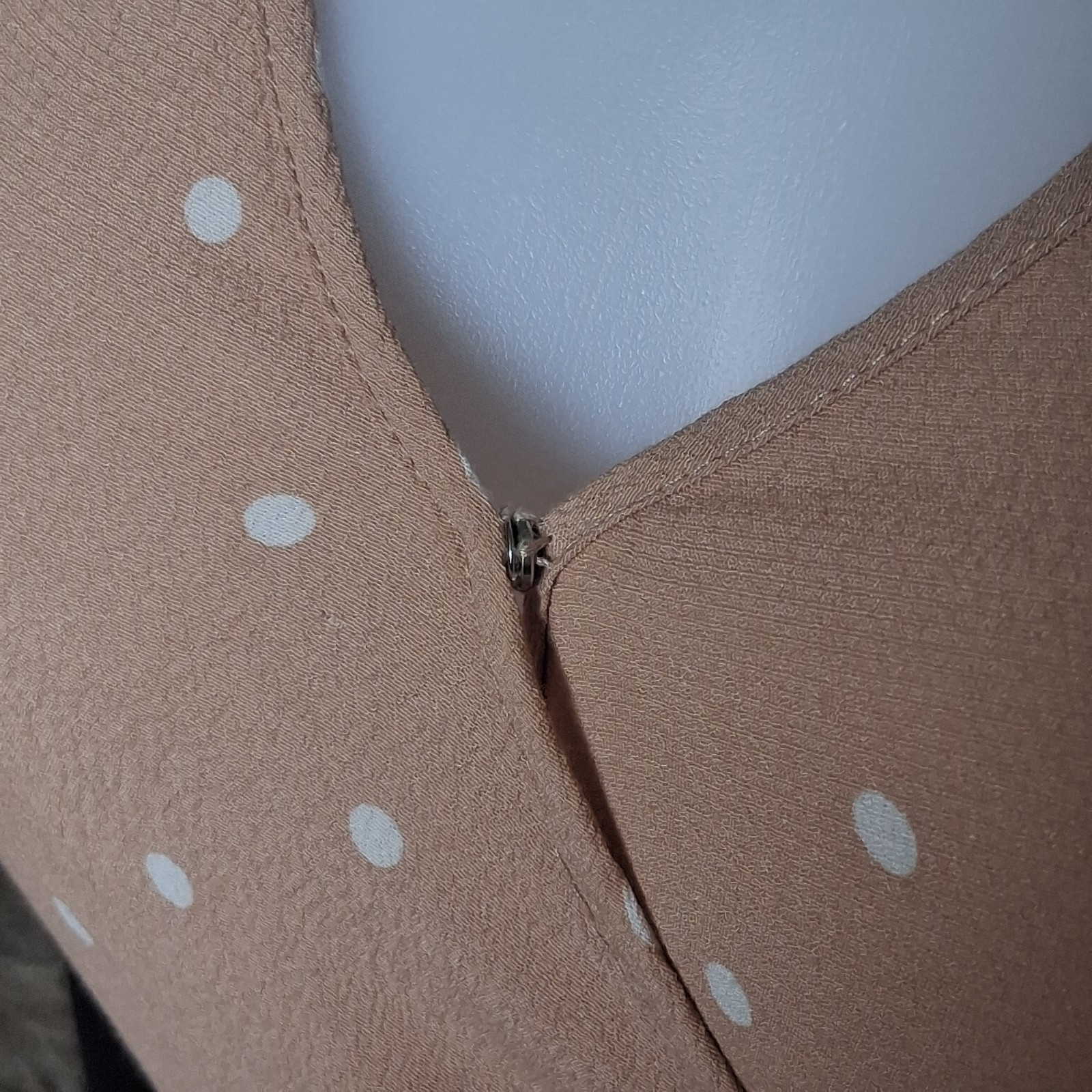 VICI Polka Dot Maxi Dress Flowy Feminine Neutral Tones European Summer Rayon M