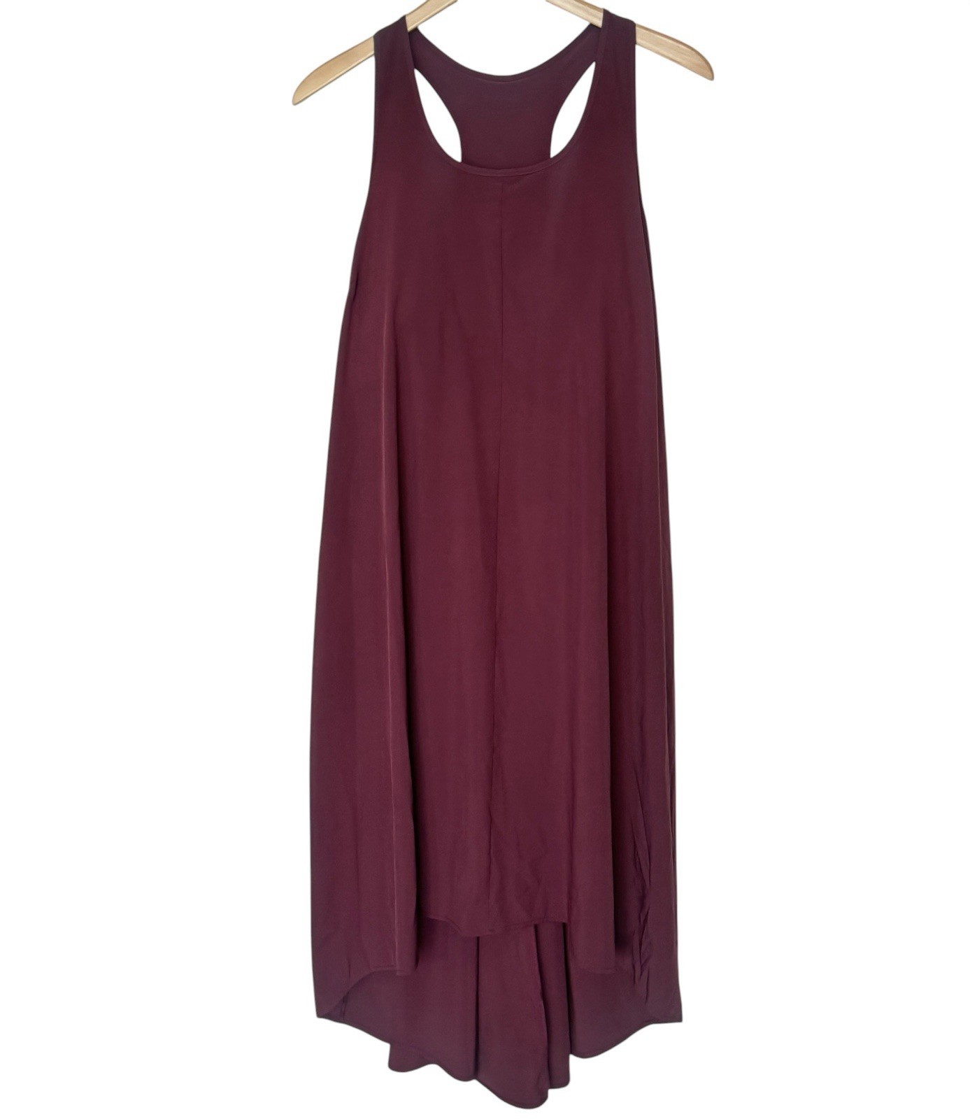Halara Breezeful Racerback Dress XL Burgundy High Low Backless Midi Quick Dry