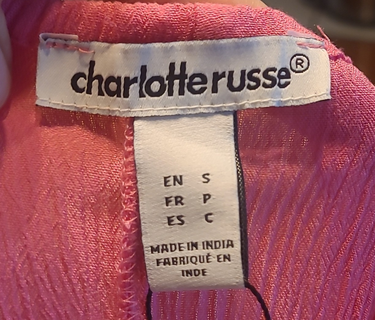Charlotte Russe Boho Pink Crochet Pleated Strappy Maxi Style Sun Dress Size S