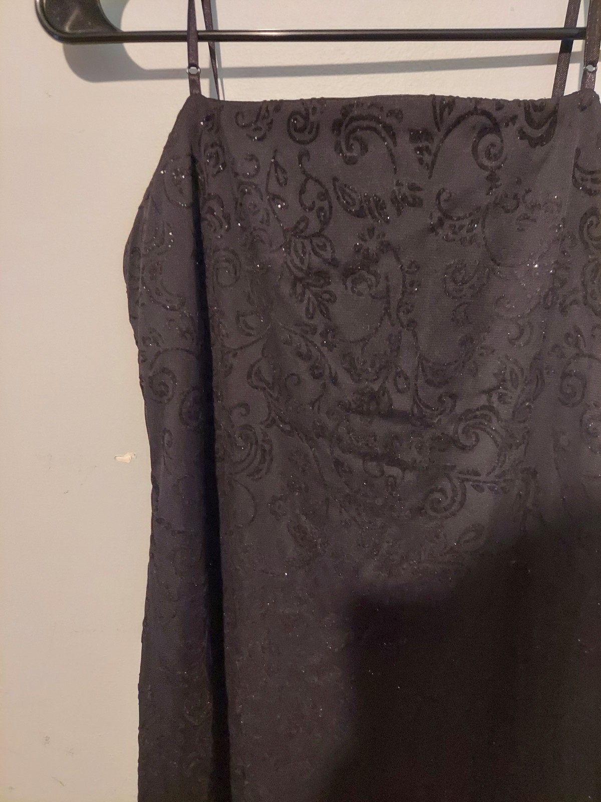 Y2K Sequin Paisley Maxi Evening Slip Dress Whimsigoth Glam M Prom Homecoming