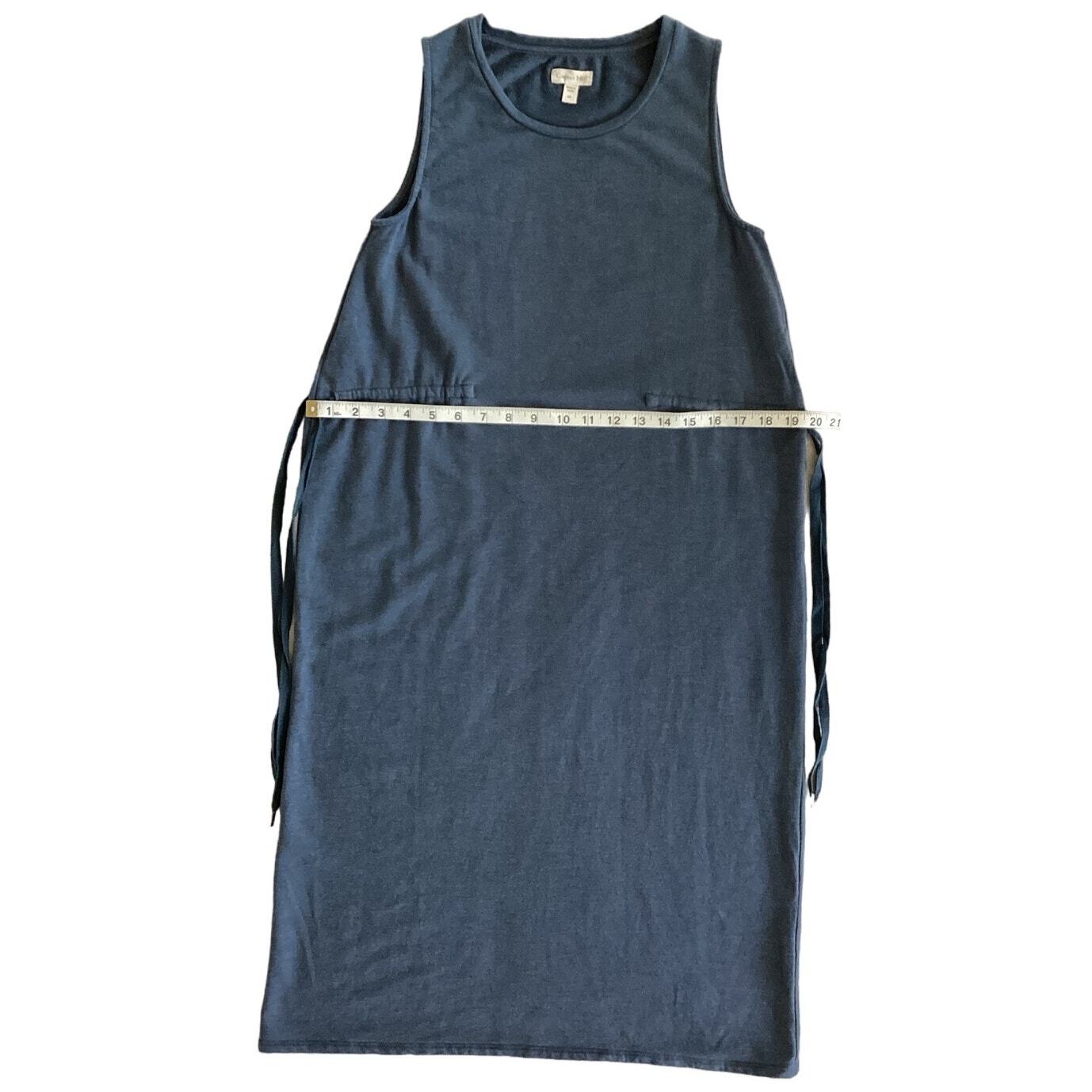 Garnet Hill Stretch TENCEL Jersey Knit Side Tie Sleeveless Midi Dress Blue XS