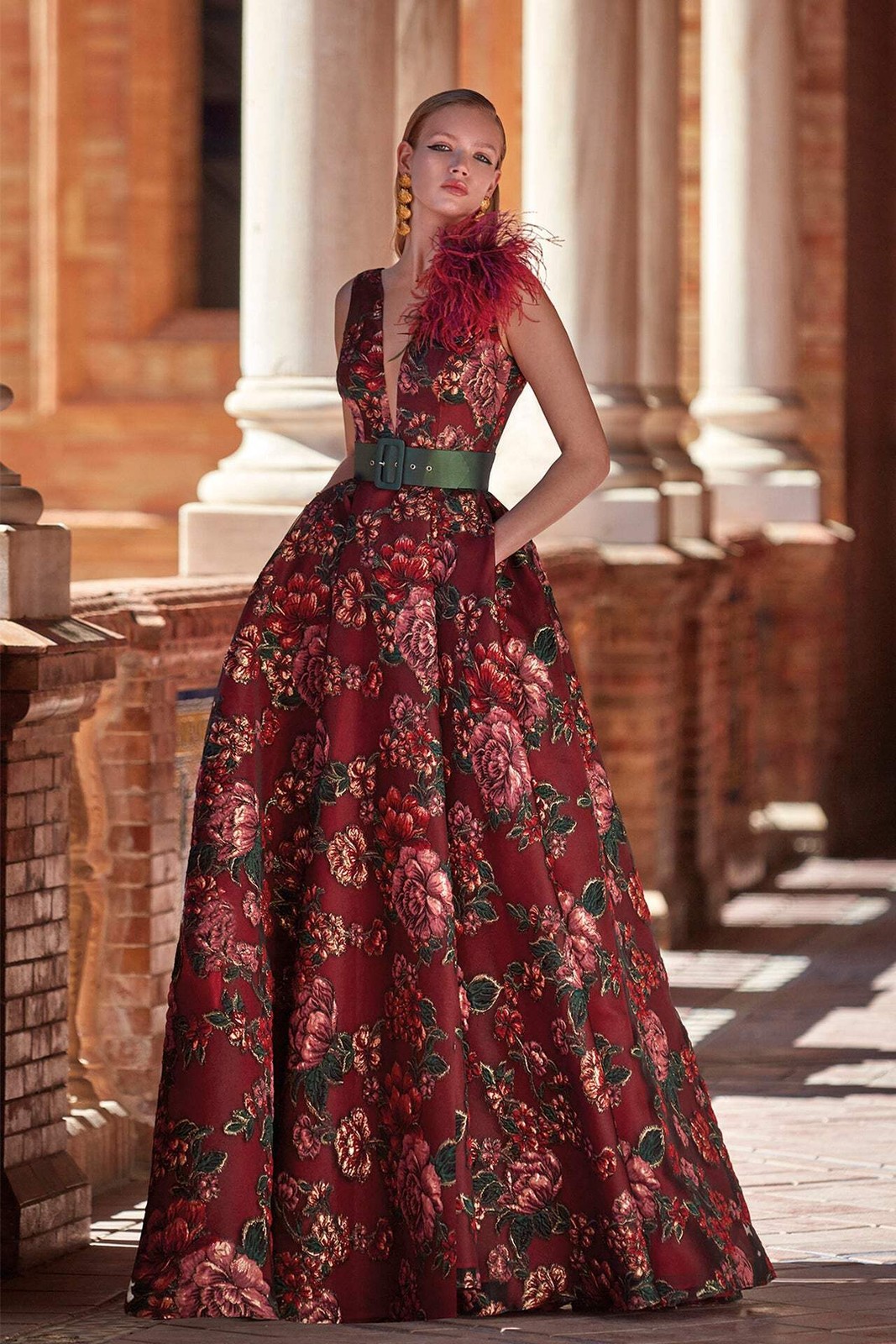 Organza fabric voluminous gown (FR42 – In Stock)