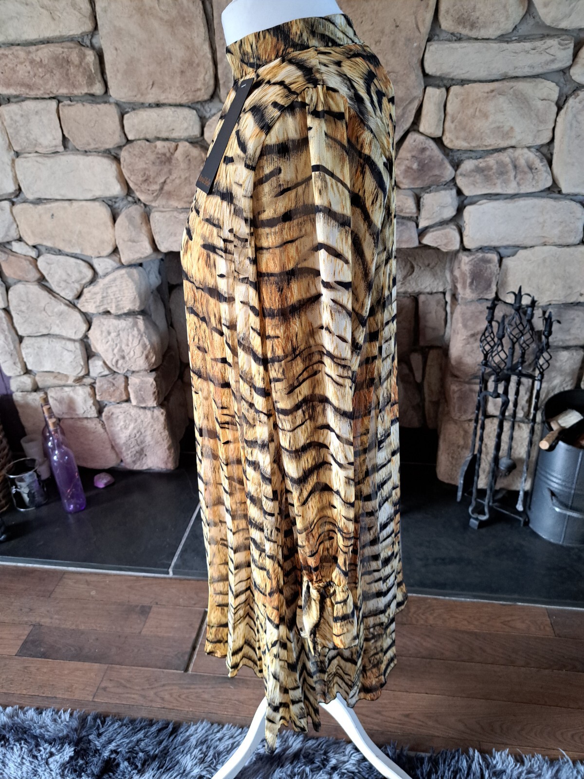 Royal Belle Pleated Print Shift Dress One Size Please See Measurements