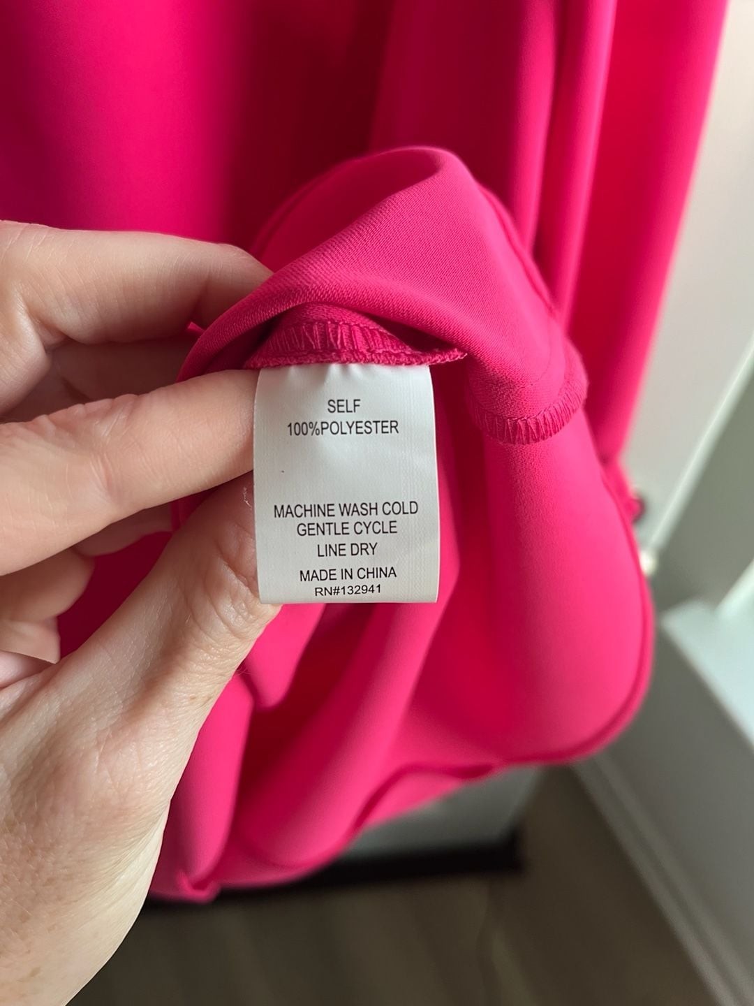 Amanda Uprichard High Neck Long Sleeve Ruffle Cuff Mini Dress in Hot Pink