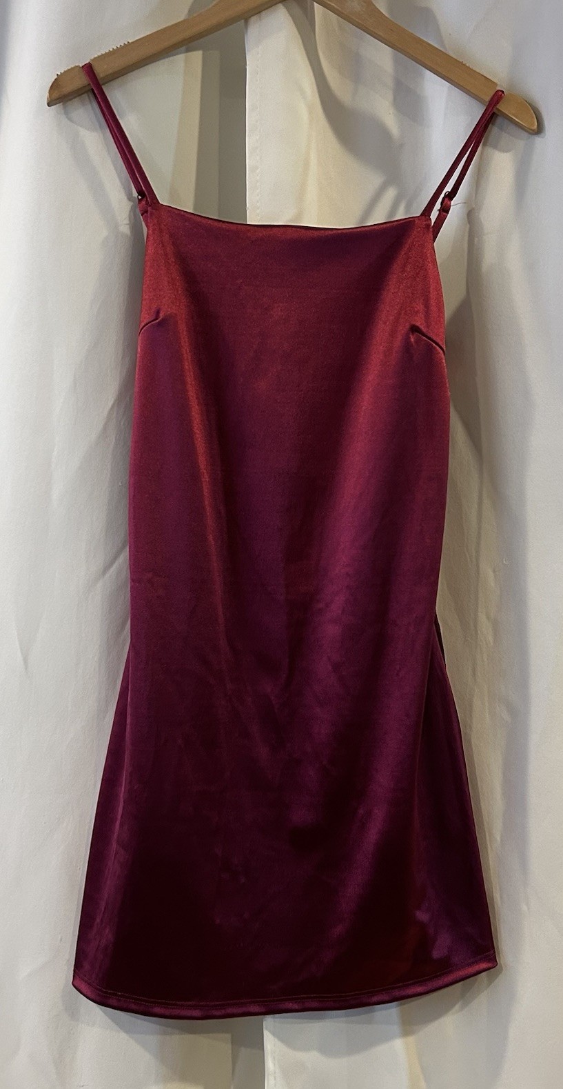 Originality Burgundy Red Slip Mini Dress Size Small Made In USA