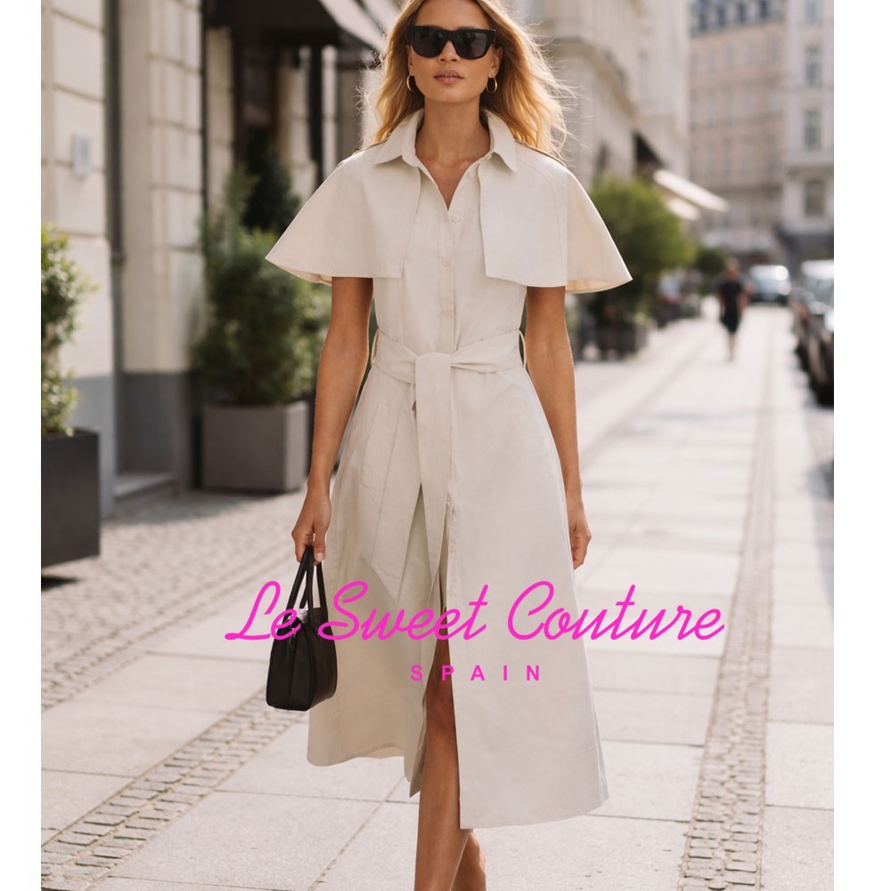 ZARA WOMAN NWT SS26 ZW COLLECTION CAPE SHIRT DRESS LIGHT CAMEL 4786/082/743