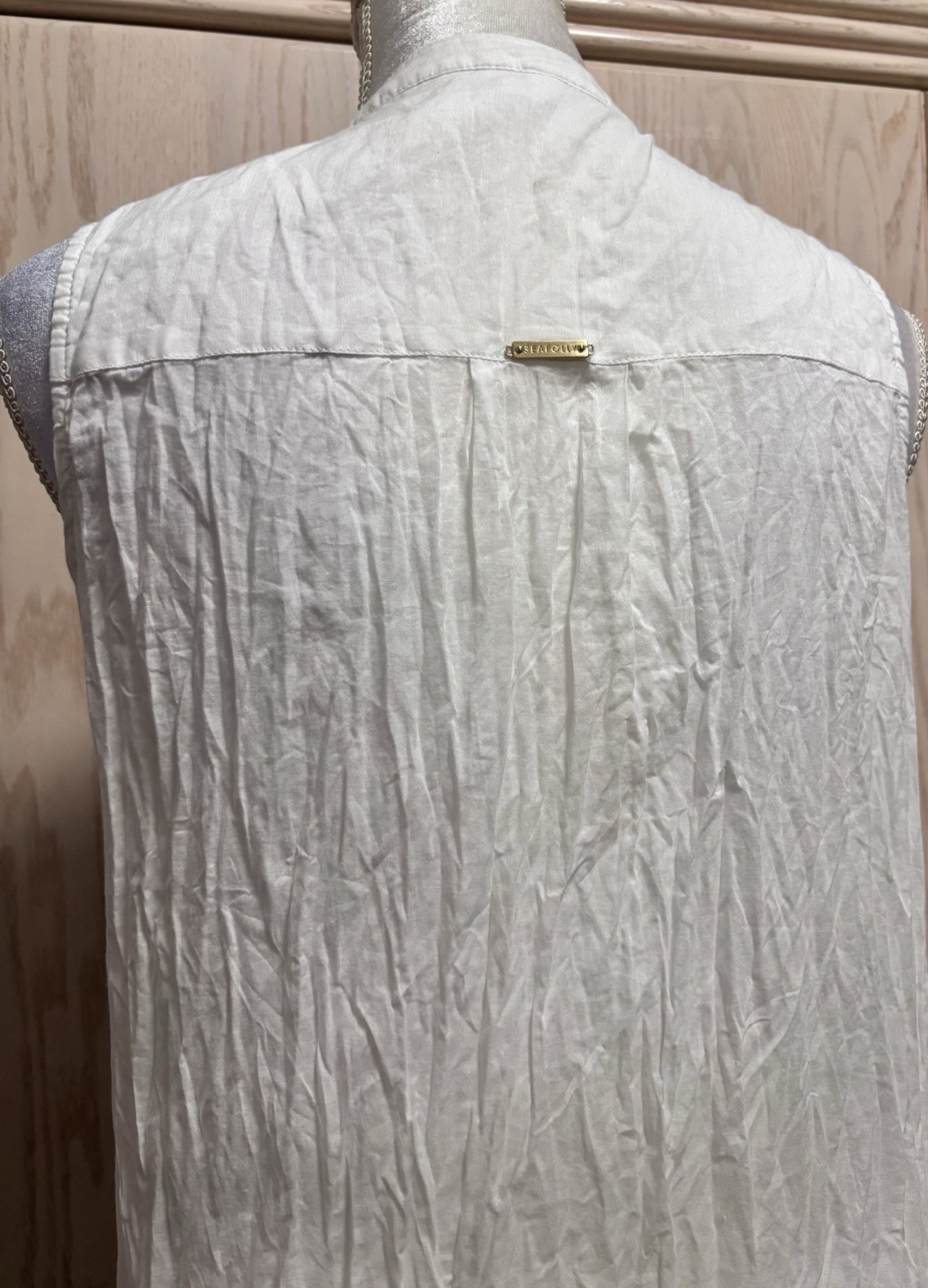 Seafolly Australia Ruched Button Down Summer White Dress , Size M . Brand New.
