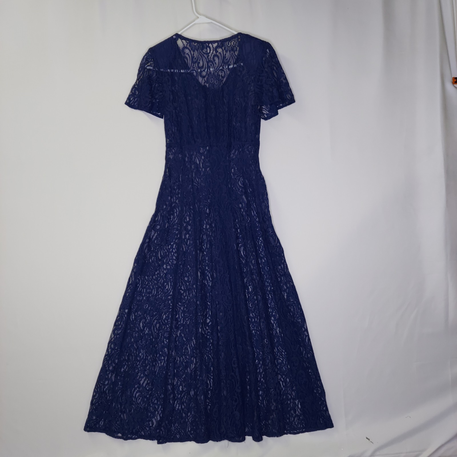 All That Jazz 90s Lace Dress 9/10 Button Sheer Navy Empire Maxi Whimsigoth Prom