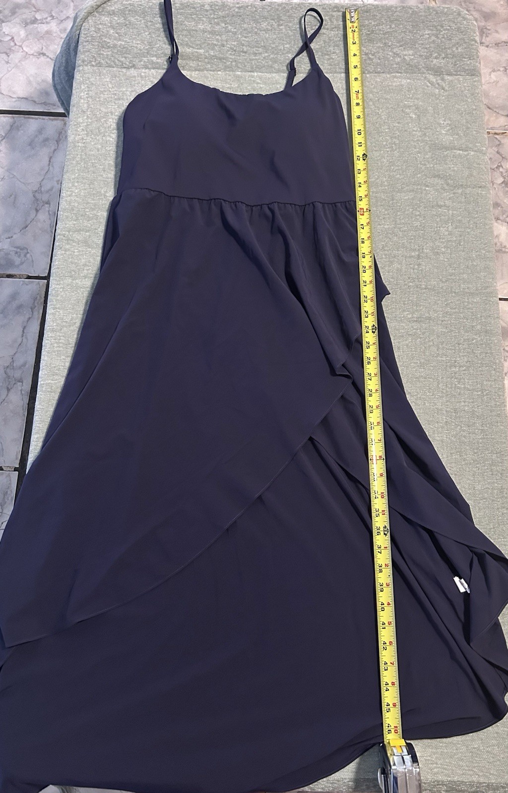Halara Dress Ballet Wrap Skirt Bra Stretch High Low Hem Flowy Blue Size XL