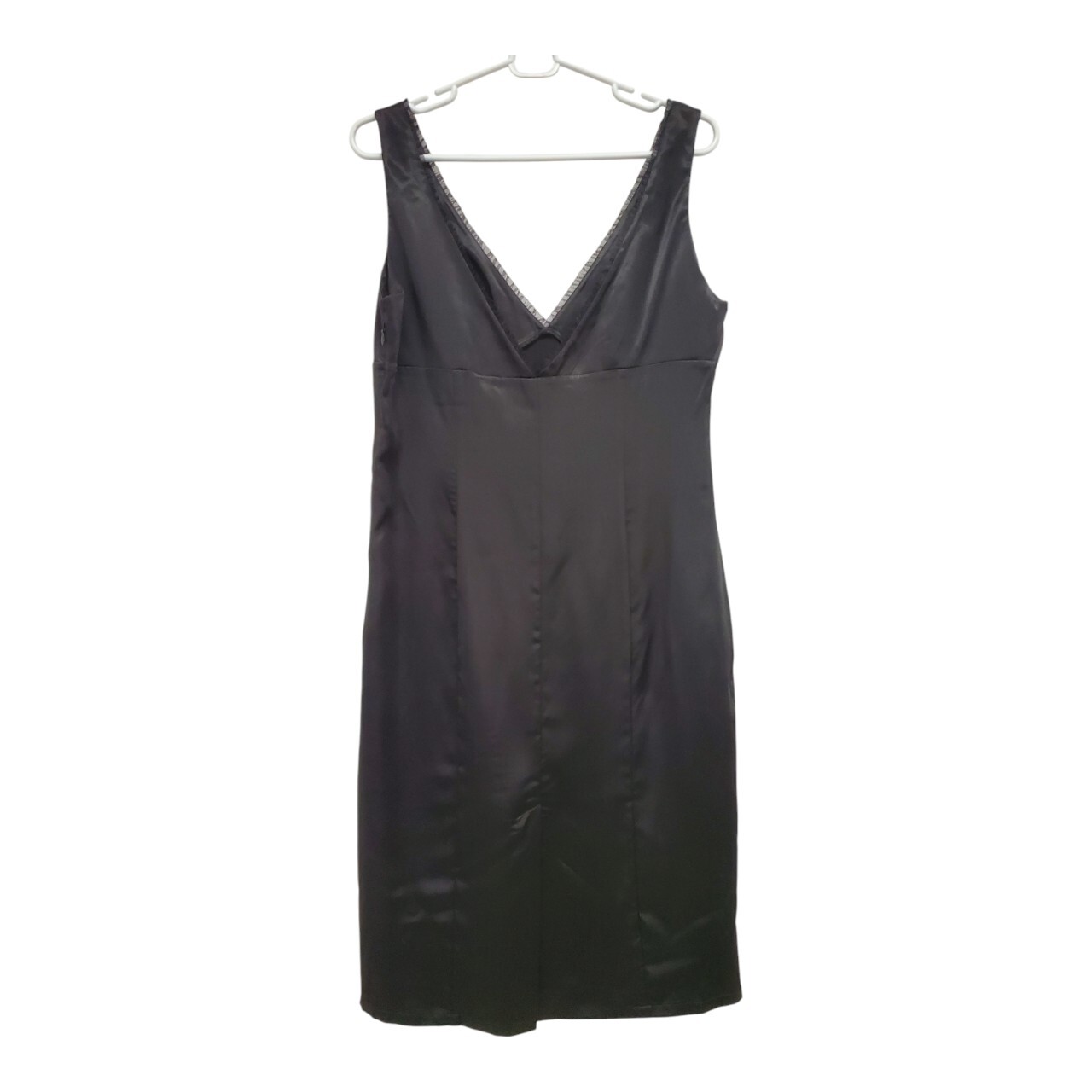 Sz 42 US 12 New Chic Star Little Black Dress Double V-Neck Simple Classic