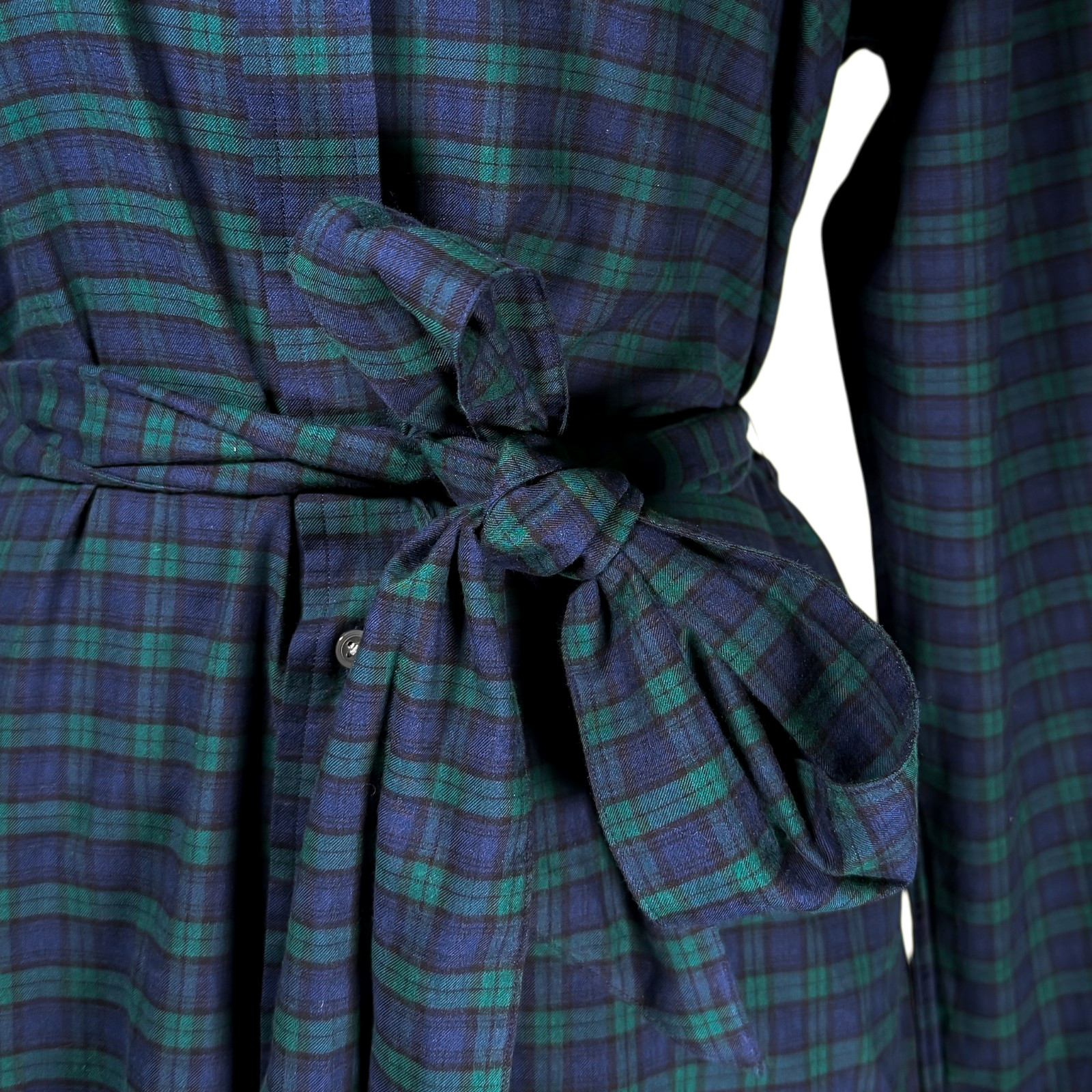 Polo Ralph Lauren Womens 12 NWT Green Blue Plaid Cotton Belted Shirt Dress