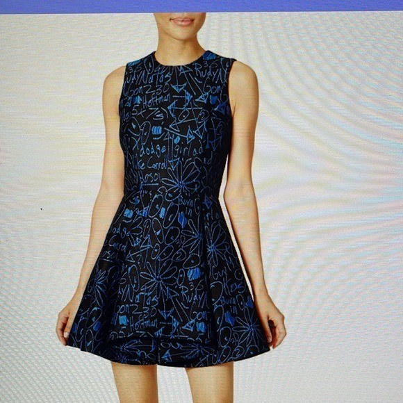 Opening Ceremony patterned fit and flare Doodle Dress, sz 6