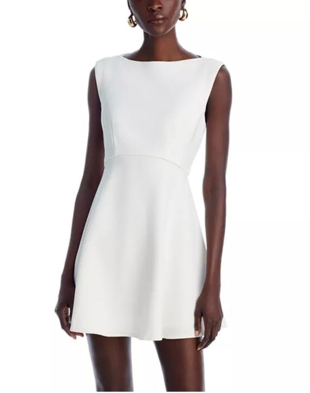 Women French Connection Dress White Polyester 38 /
