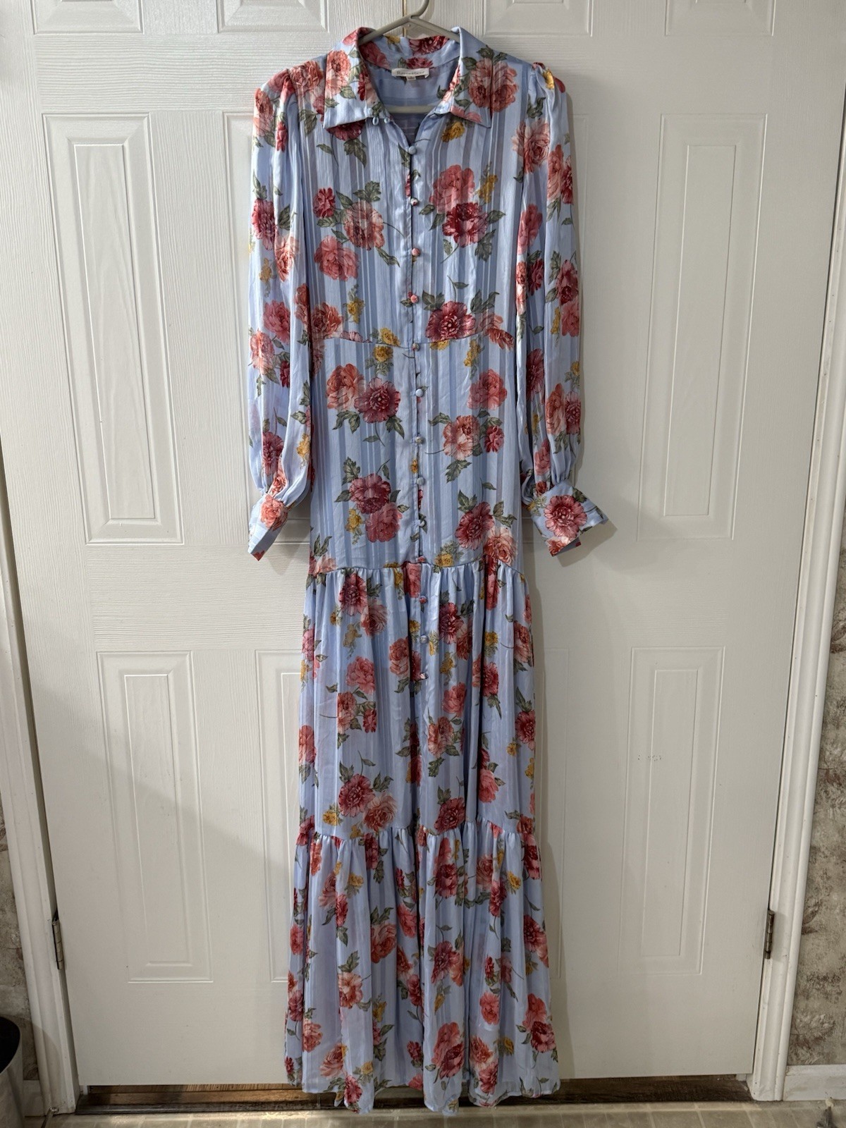 Rosevelvet Dress Lace Floral Ruffle Maxi Romantic Boho Size Small Women’s