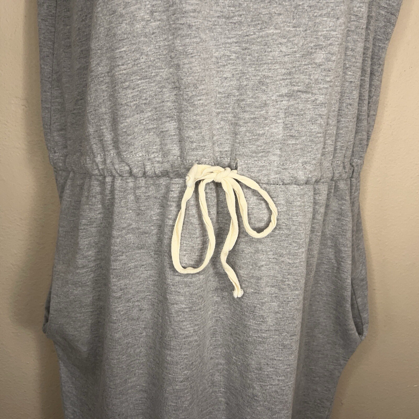 LARGE 7TH RAY LIGHT GREY TSHIRT DRESS SHORT SLEEVE CASUAL STRETCH