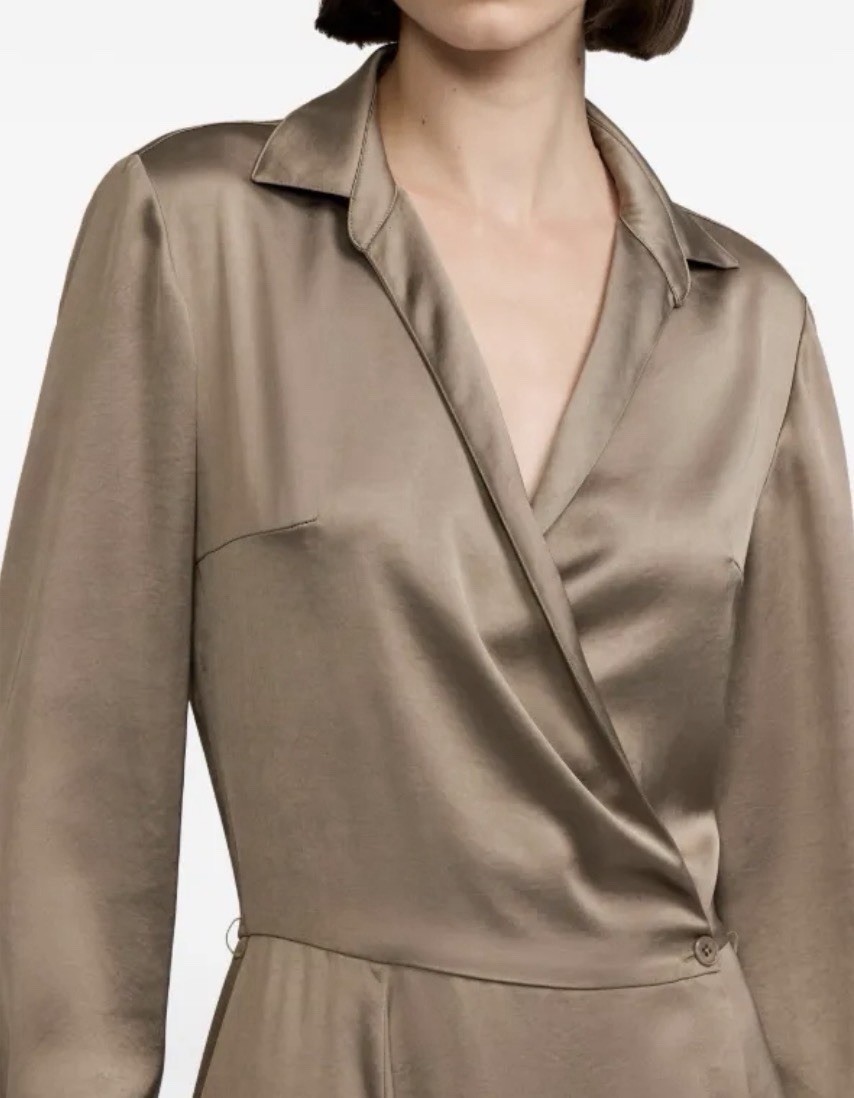 NWT $2690 Ralph Lauren Collection Aniyah Washed Charmeuse Day Dress Sz 16