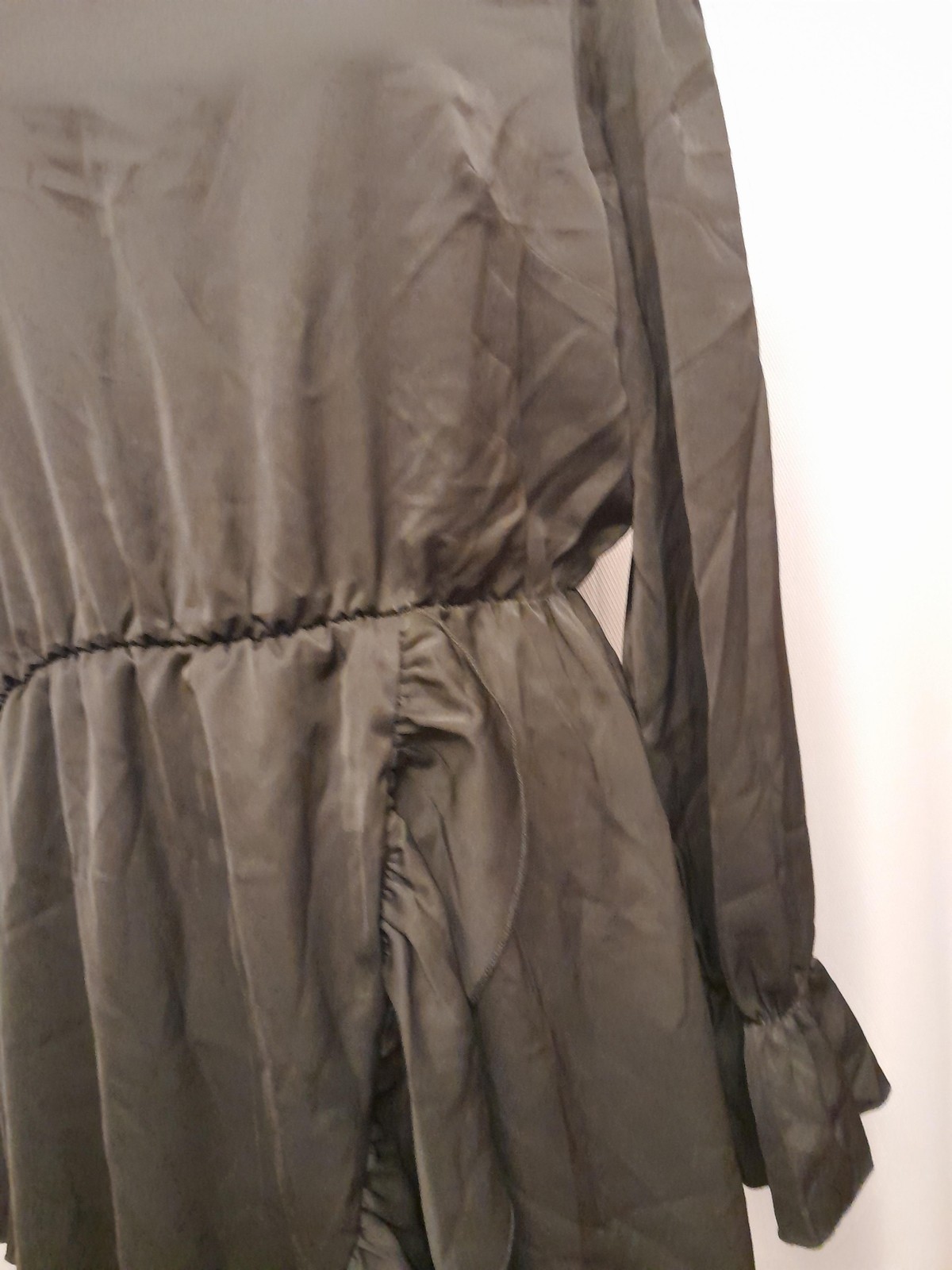 Chic Style Dress Womens XL Black Long Sleeve Ruffle Tiered Midi Party Event New