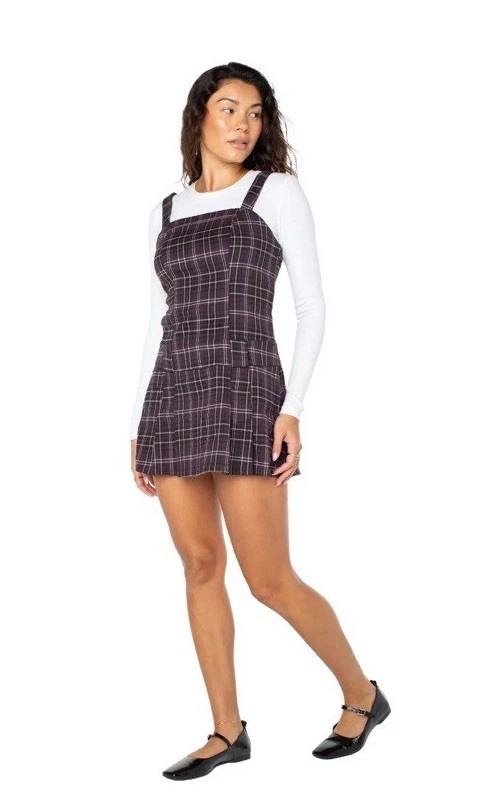Celebrity Pink Women’s Plaid Sleeveless Pleated Skater Mini Dress, Sizes S Or L