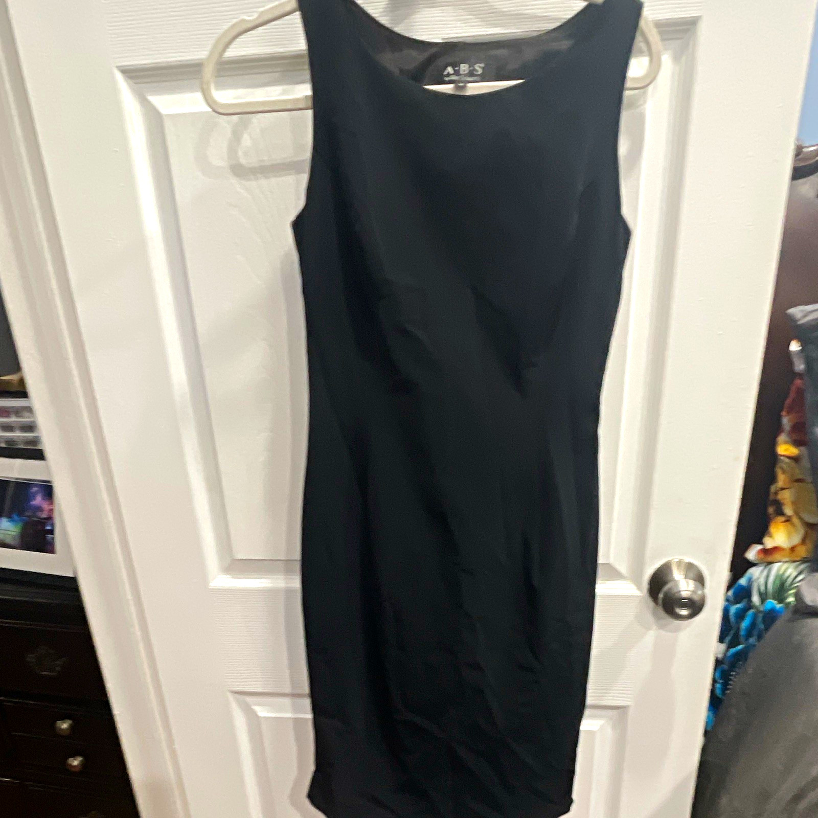 A.B.S. by Allen Schwartz Black Sheath Techno Stretch Lined Round Neck 6