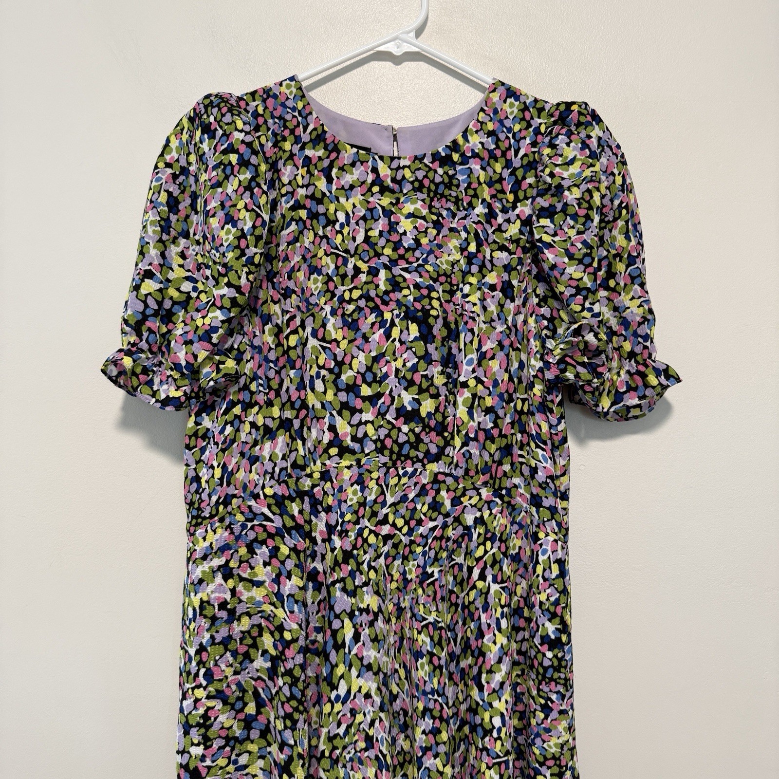 Ted Baker Deyja Printed Midi Puff Sleeve Dress Size 3 (8)