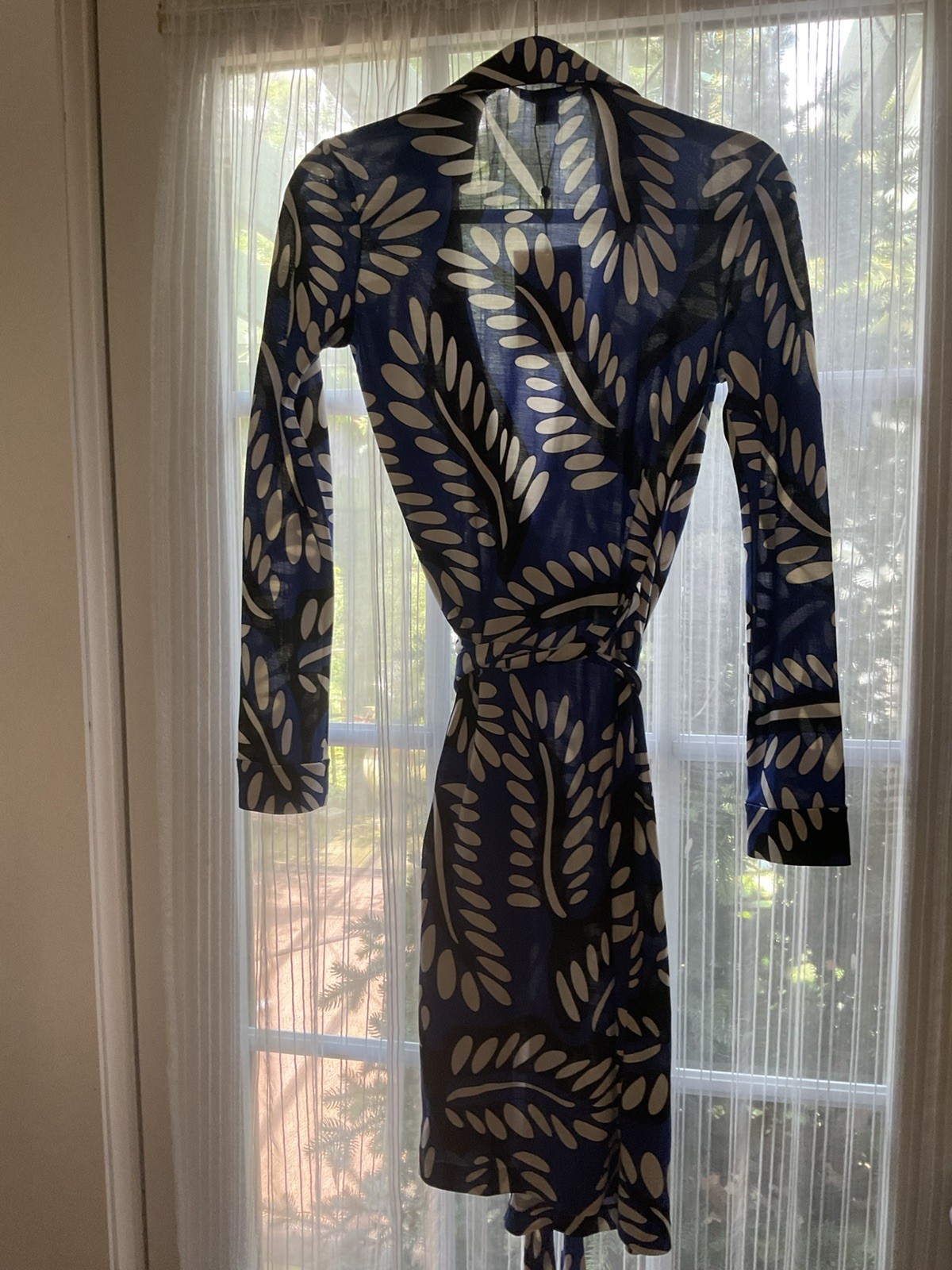 Diane Von Furstenberg DVF New Jeanne Riviera Bud multi-Blue Wrap Dress sz 2 NWT