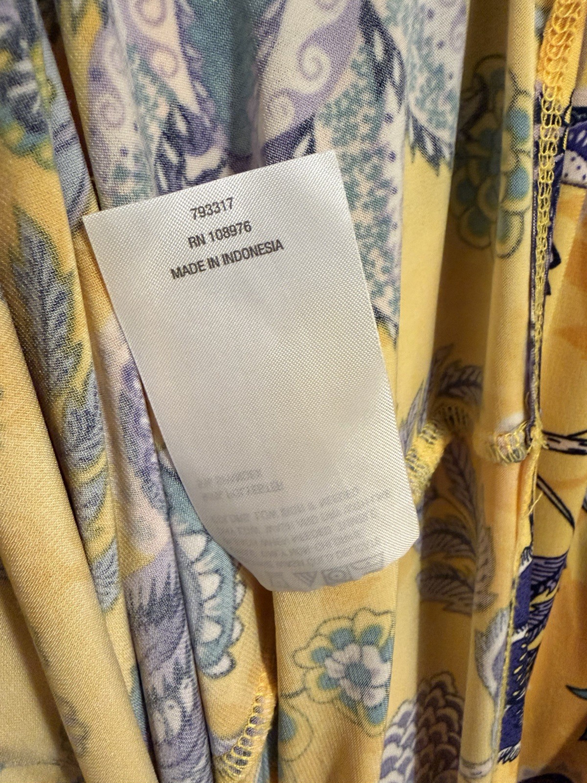 IMAN Yellow Floral V-Neck Tie-Shoulder Maxi Dress (Size XL Petite)