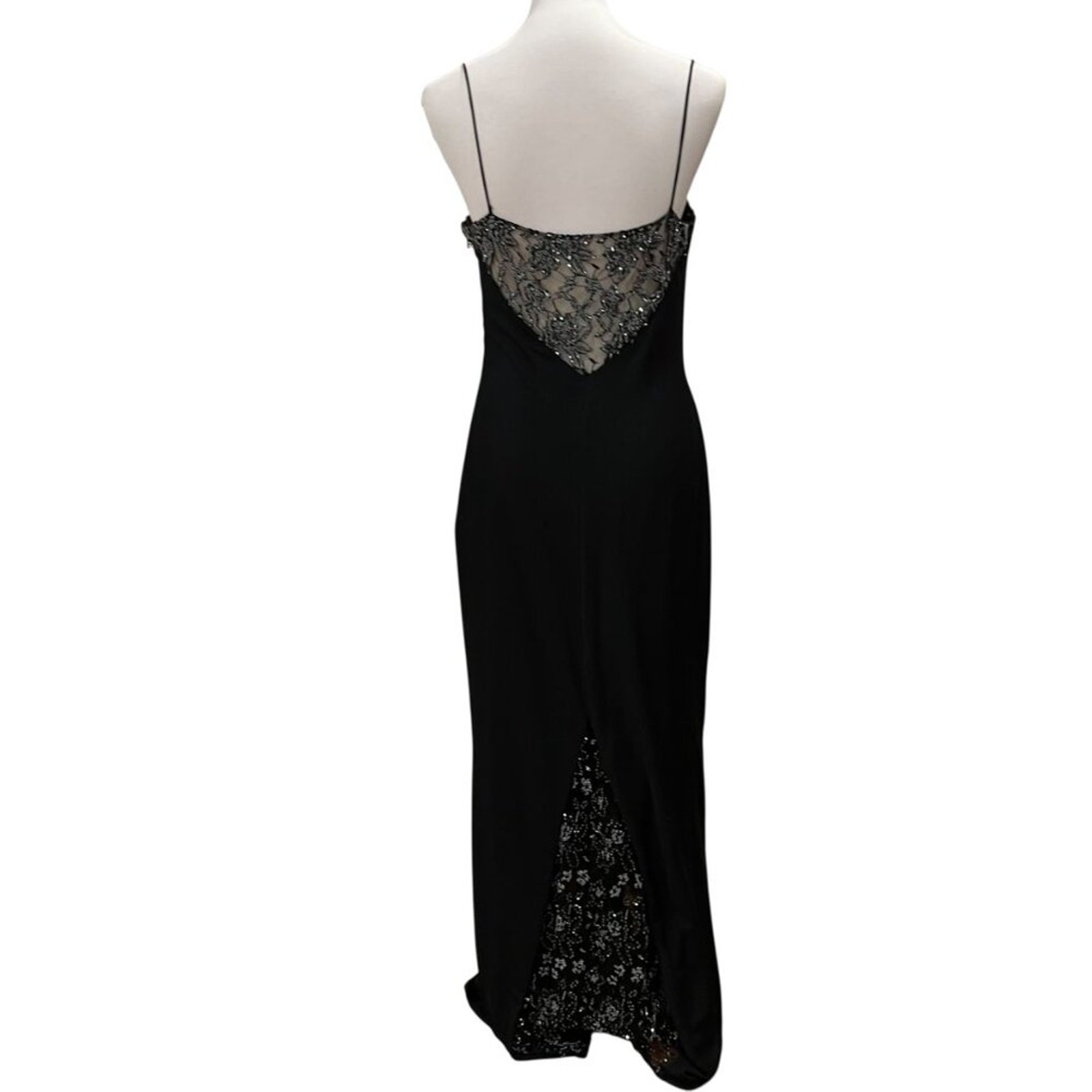 Vintage Black Formal Dress Medium Y2K Gown Hoco Long Cruise Wedding Bridesmaid