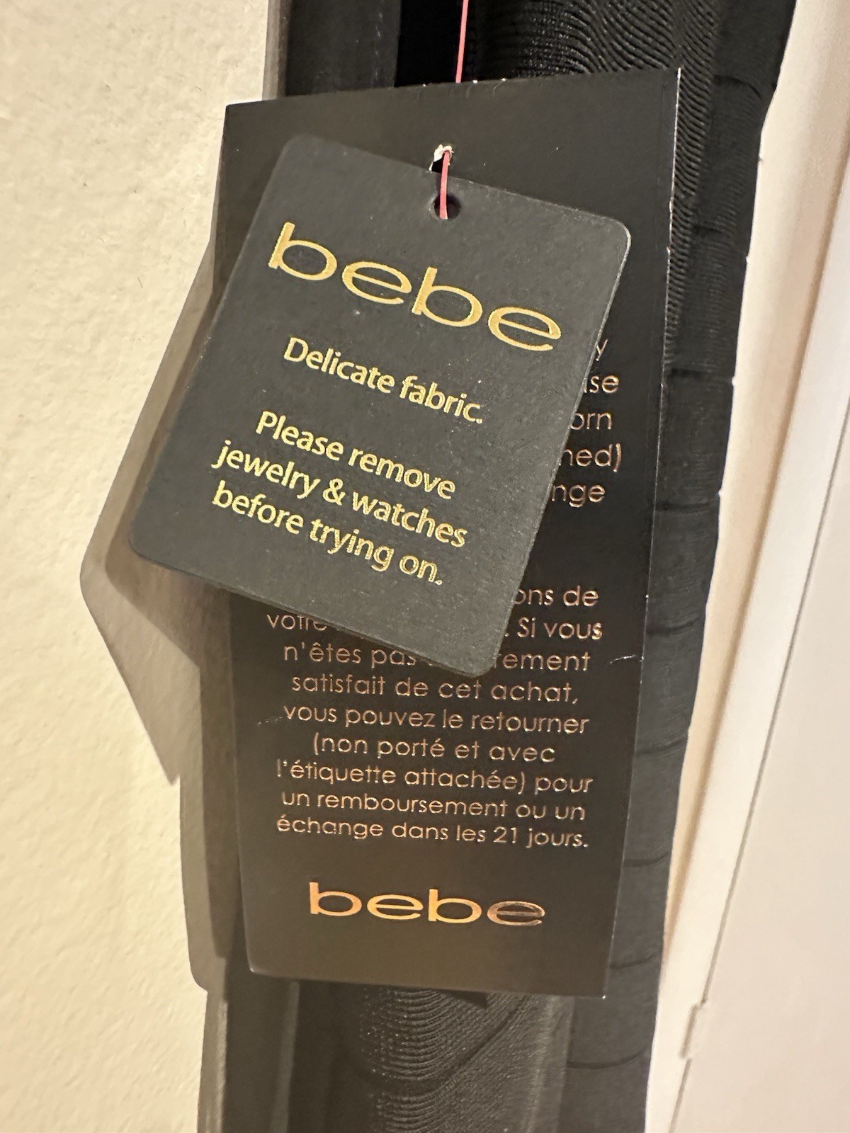Bebe Dress Black Cocktail Bodycon Sheer Back Scarf S MSRP $139 NEW w/ TAG
