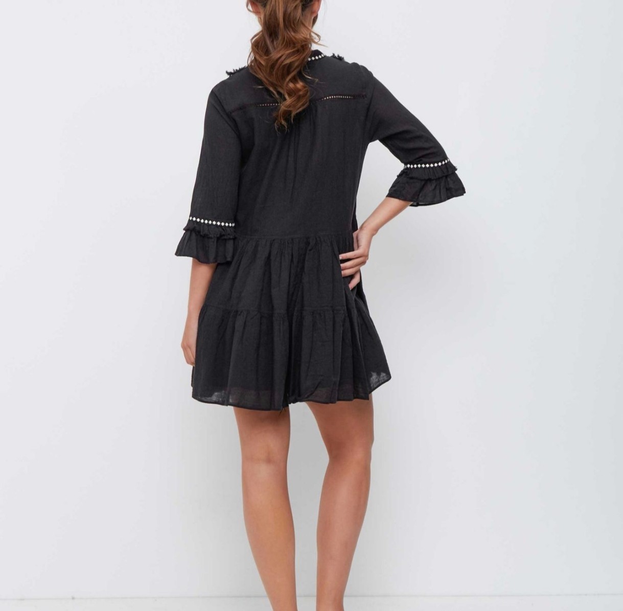 Anthropologie DEVOTION TWINS Efisto Embroidered Mini Dress M